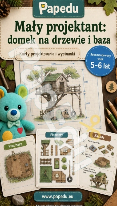 Mały projektant: domek na drzewie i baza – PDF do druku Papedu 00160-maly-projektant-domek-na-drzewie-i-baza-1