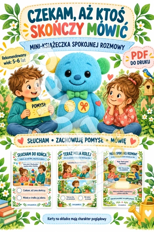 Czekam, aż ktoś skończy mówić - mini-książeczka spokojnej rozmowy - PDF do druku 5-6 lat 00484-czekam-az-ktos-skonczy-mowic-5-6-lat-1
