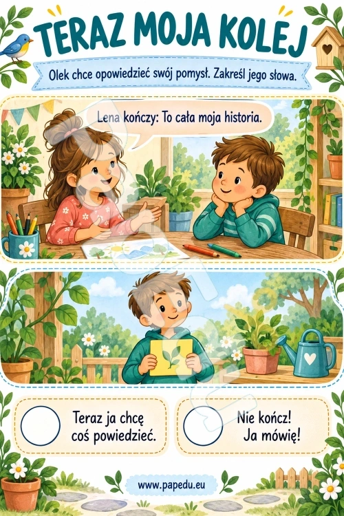 Czekam, aż ktoś skończy mówić - mini-książeczka spokojnej rozmowy - PDF do druku 5-6 lat 00484-czekam-az-ktos-skonczy-mowic-5-6-lat-2