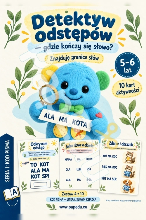 Detektyw odstępów - gdzie kończy się słowo? - PDF do druku 5-6 lat 00598-detektyw-odstepow-gdzie-konczy-sie-slowo-1