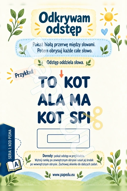 Detektyw odstępów - gdzie kończy się słowo? - PDF do druku 5-6 lat 00598-detektyw-odstepow-gdzie-konczy-sie-slowo-2