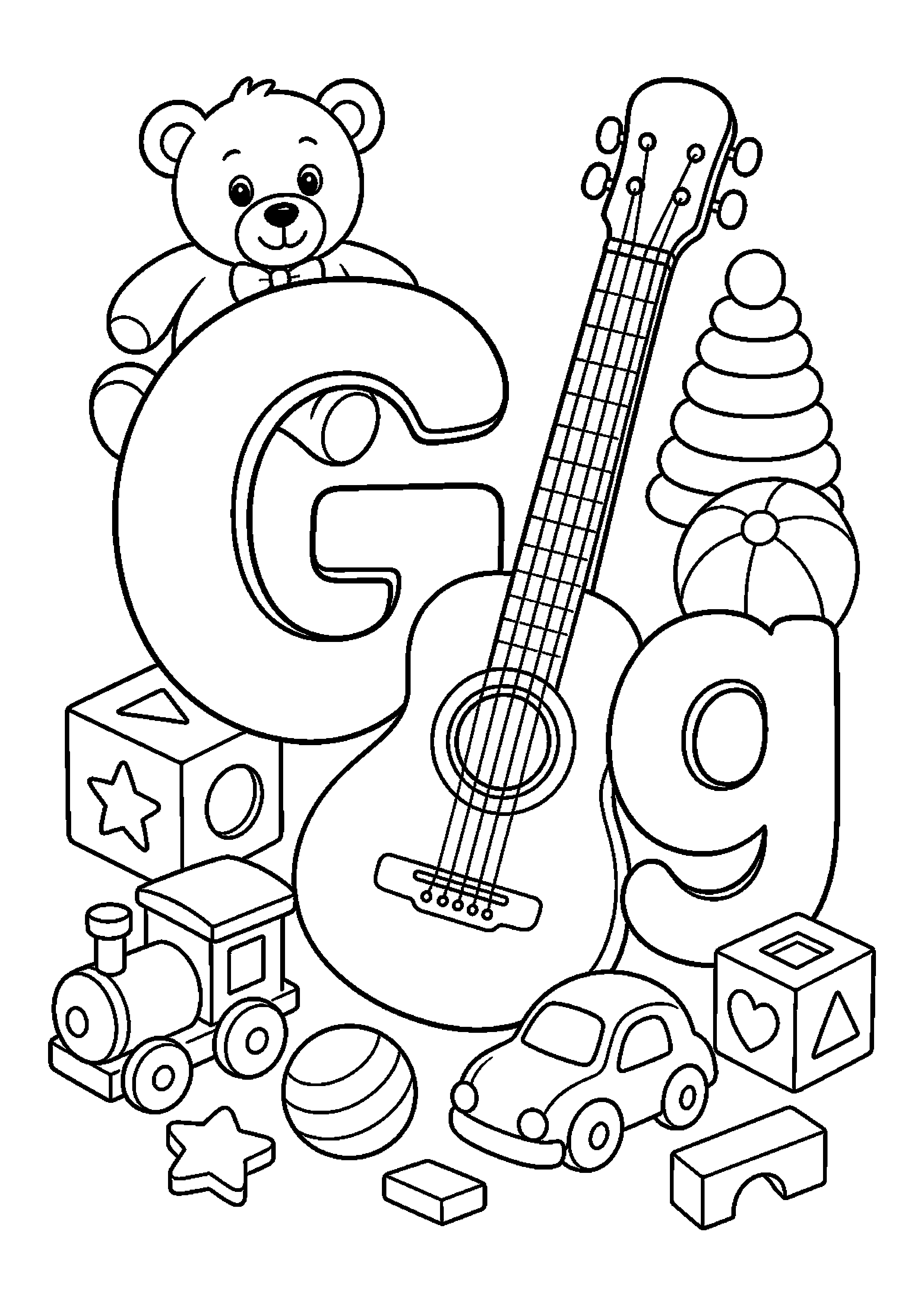 Litera g z gitarą podczas niezwykłej przygody