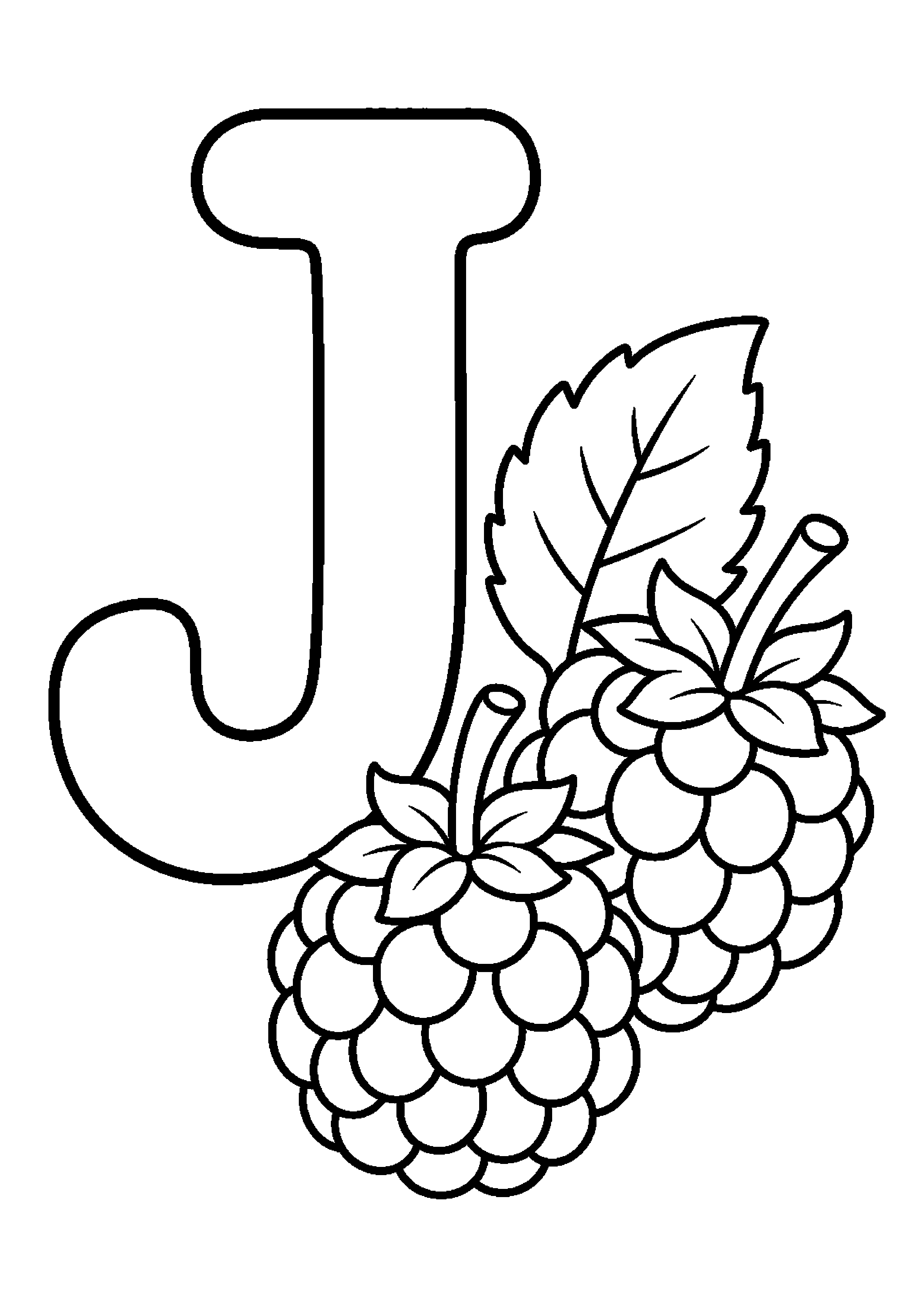 Jeżyny obok litery j