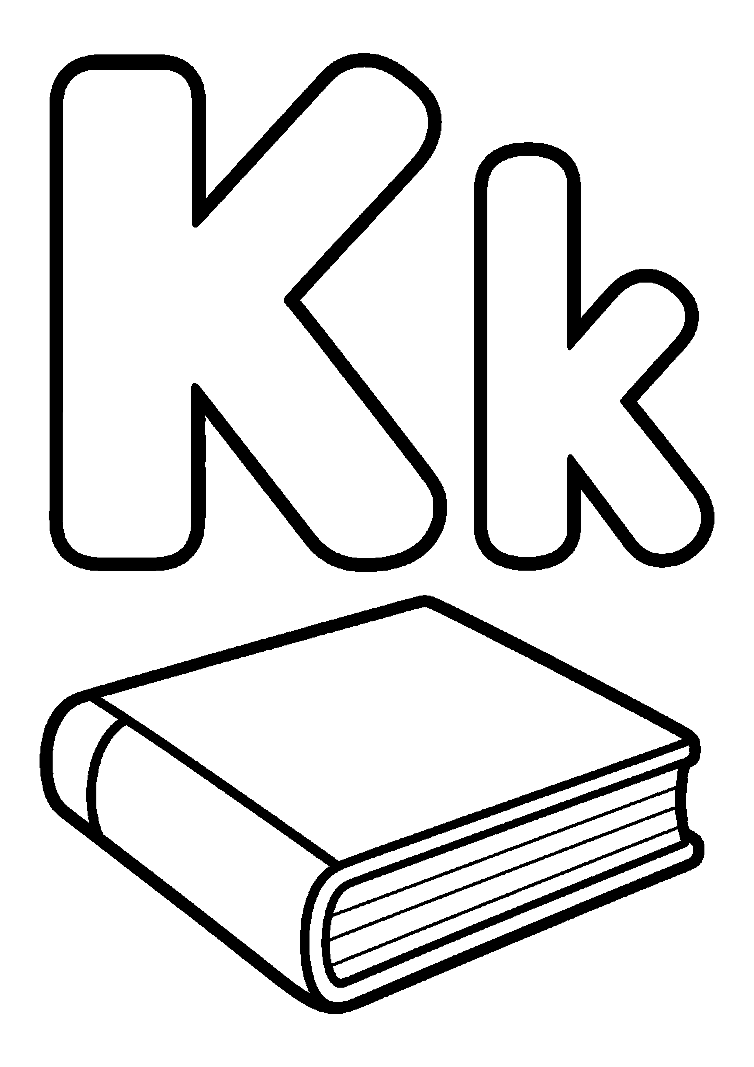 Wielka i mała litera k z obrazkiem książka