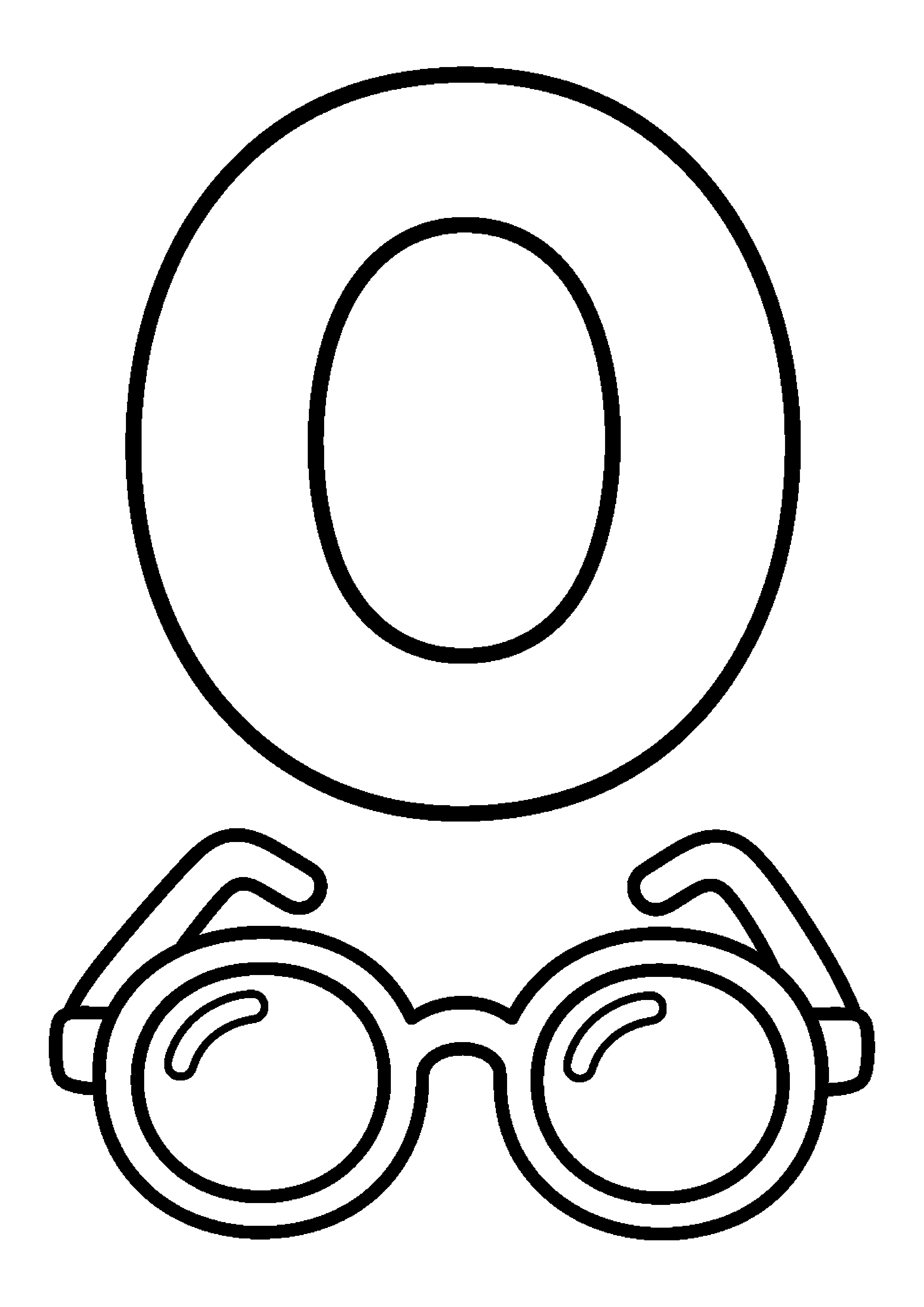 Okulary obok litery o