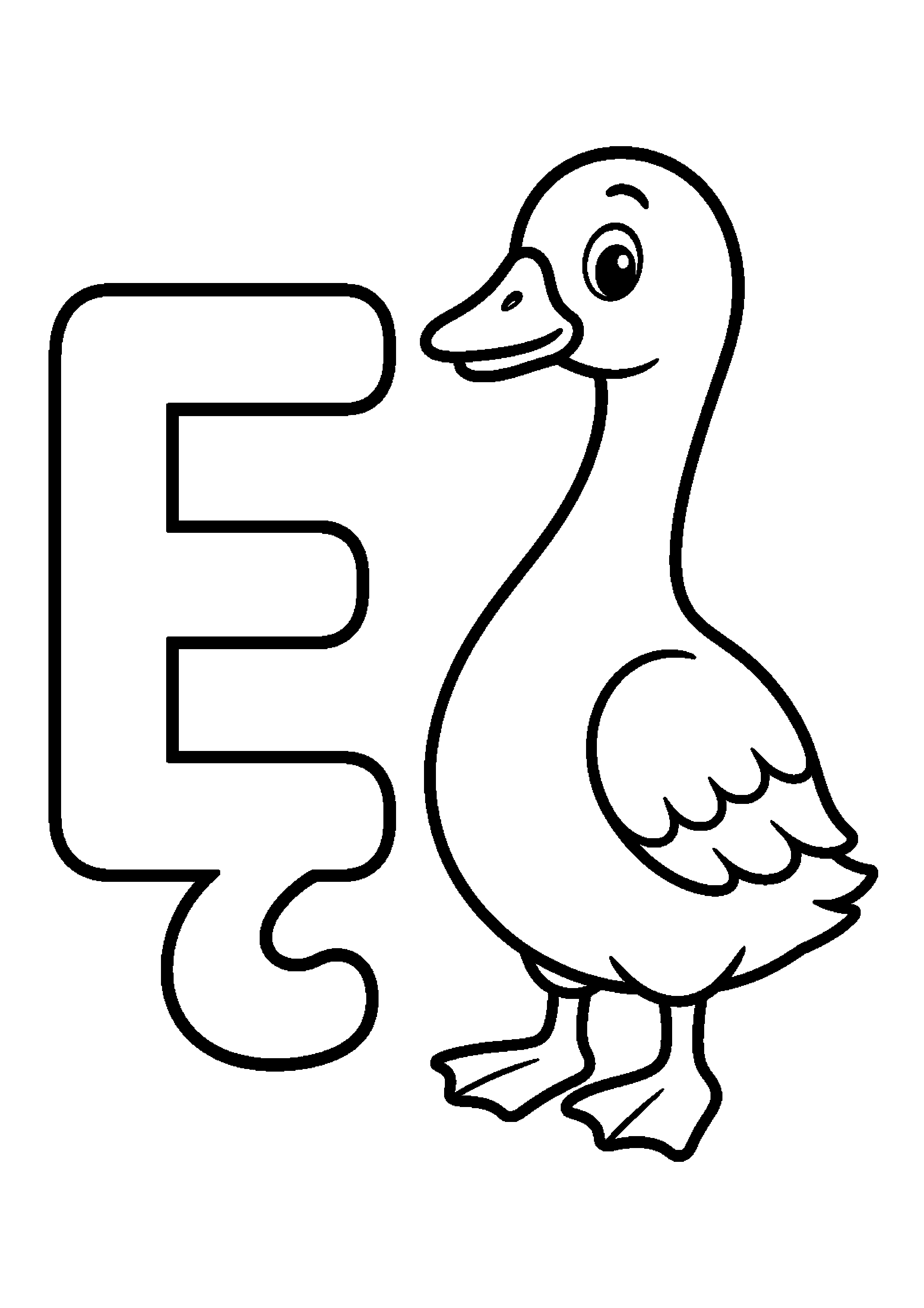 Gęś obok litery ę