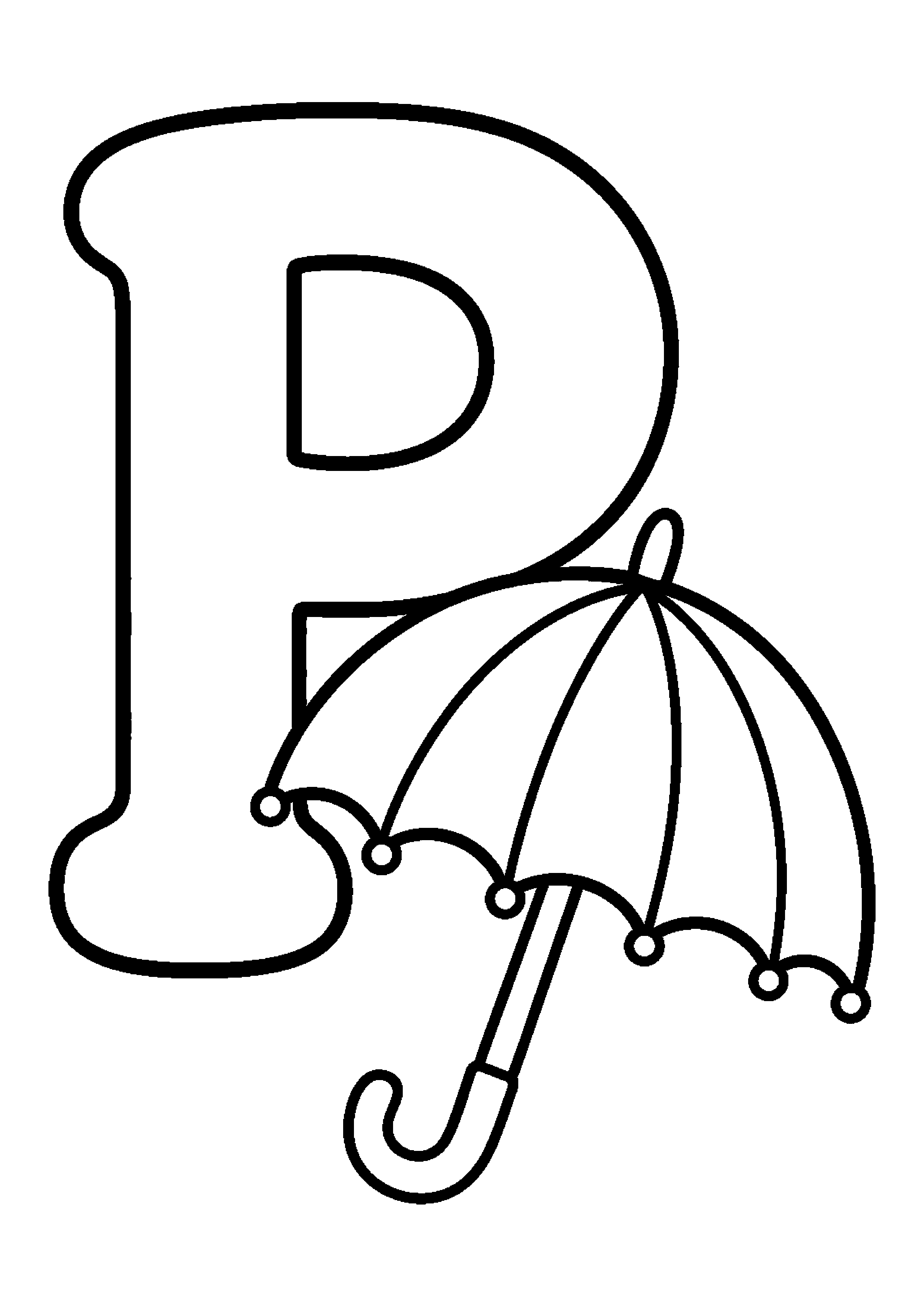 Duża litera p i parasol