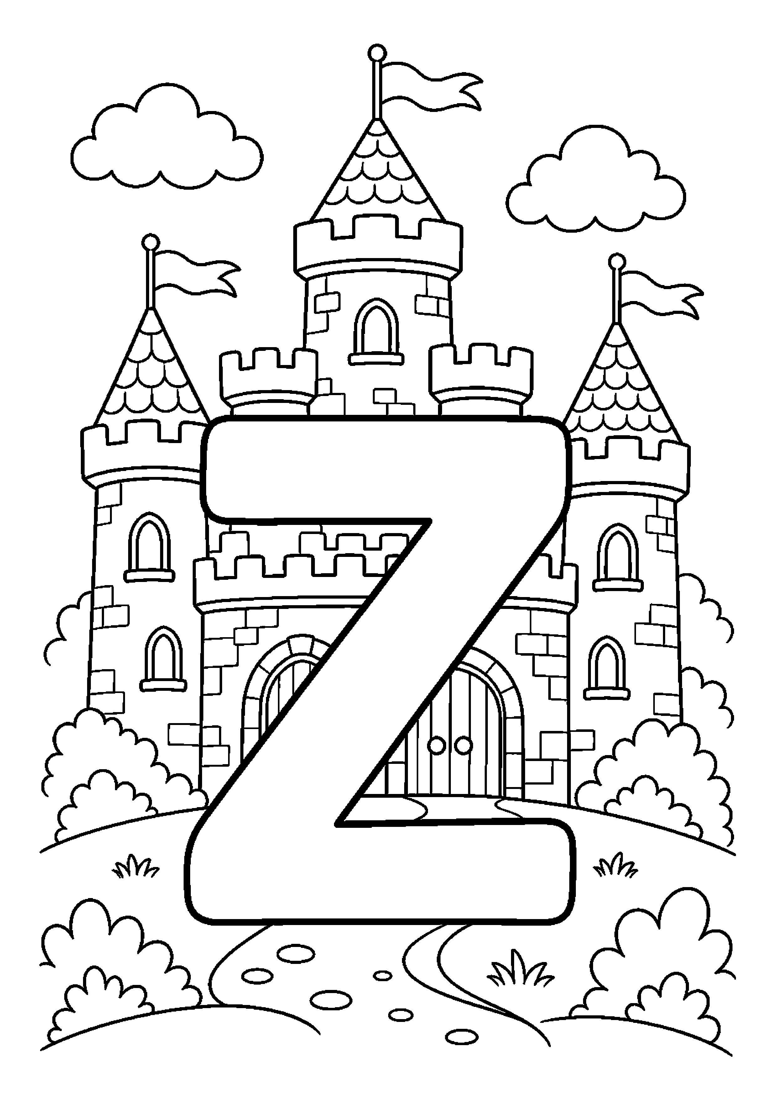 Duża litera z i zamek