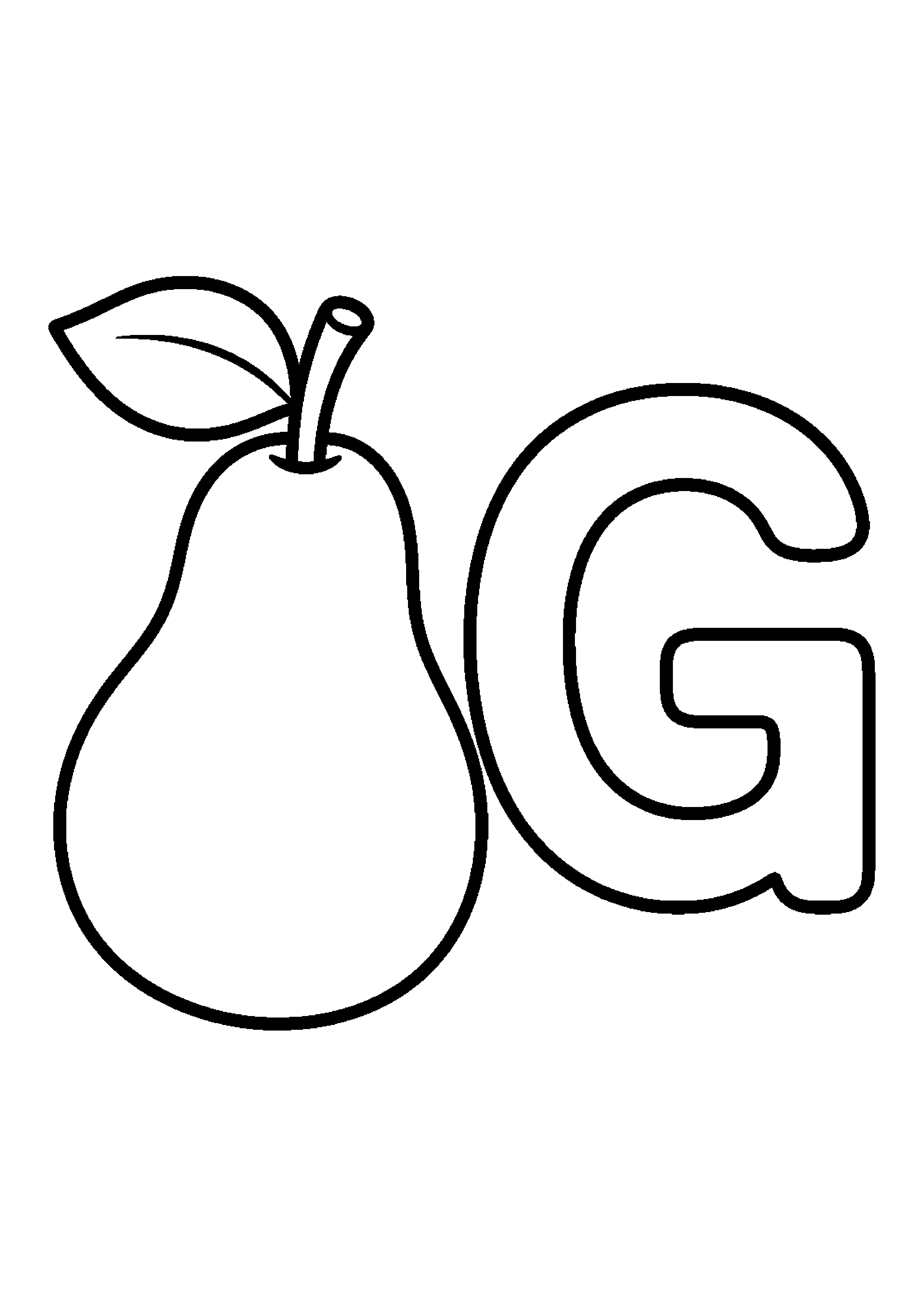 Gruszka obok litery g