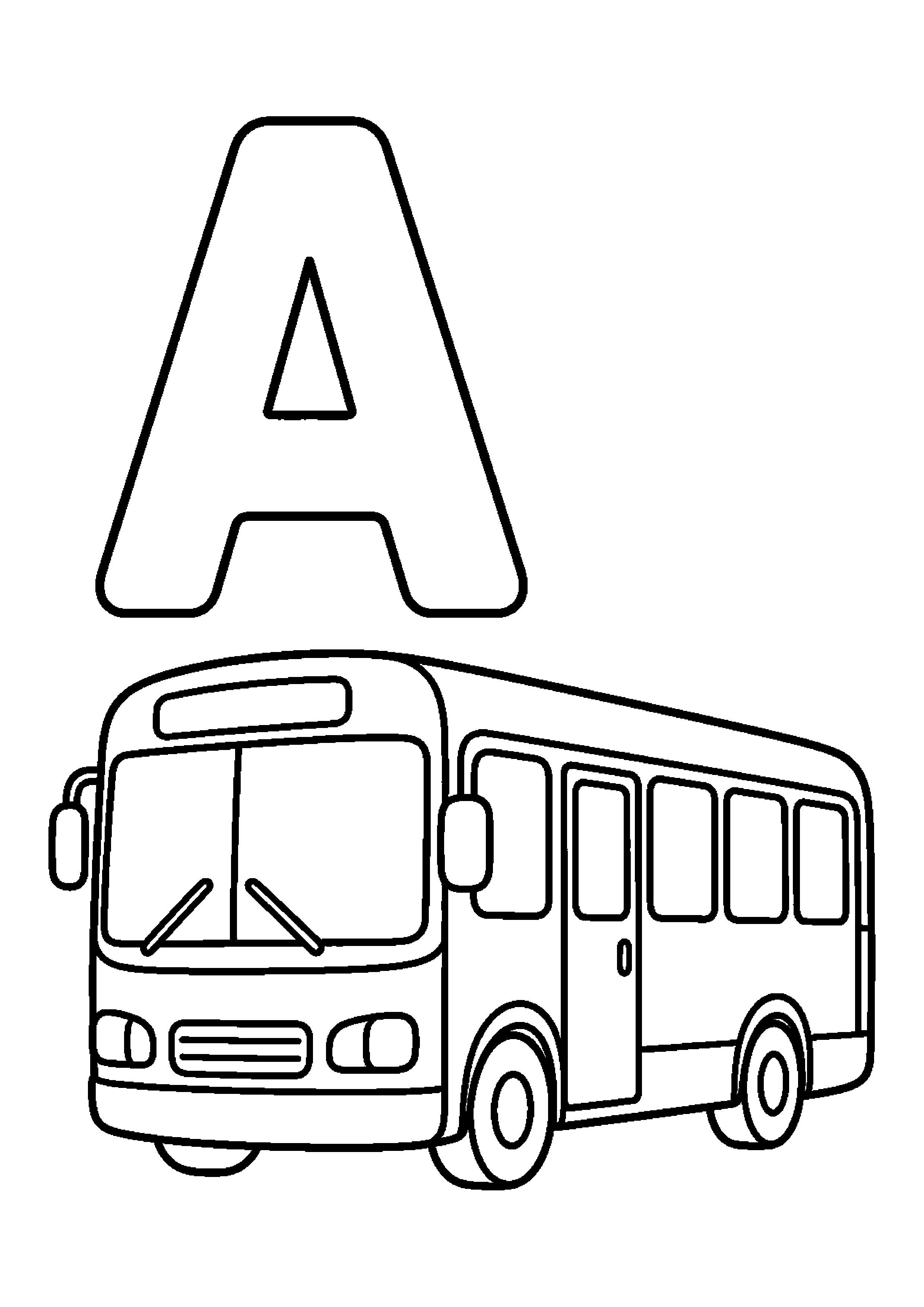 Autobus obok litery a
