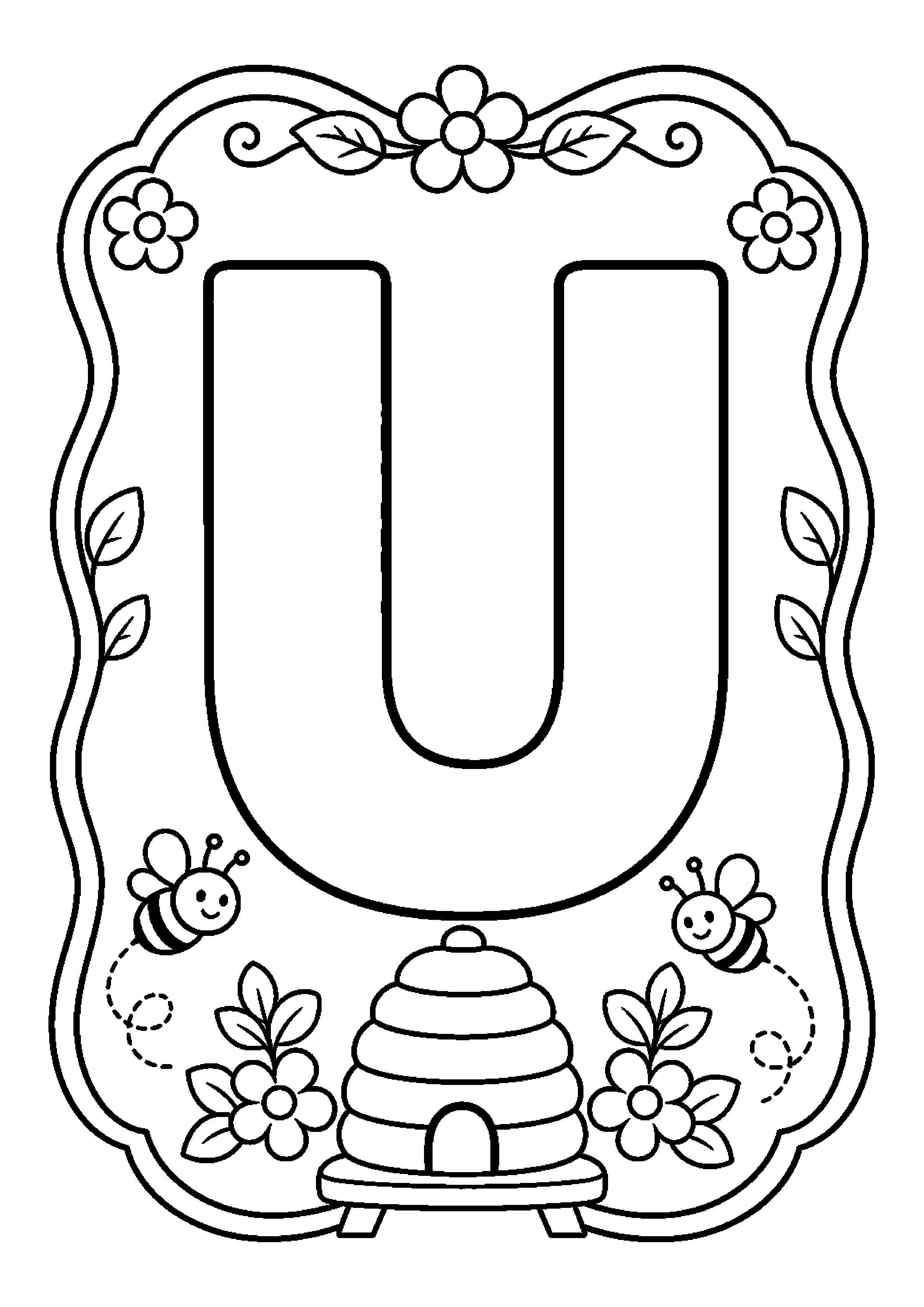 Litera u w ramce z motywem ul