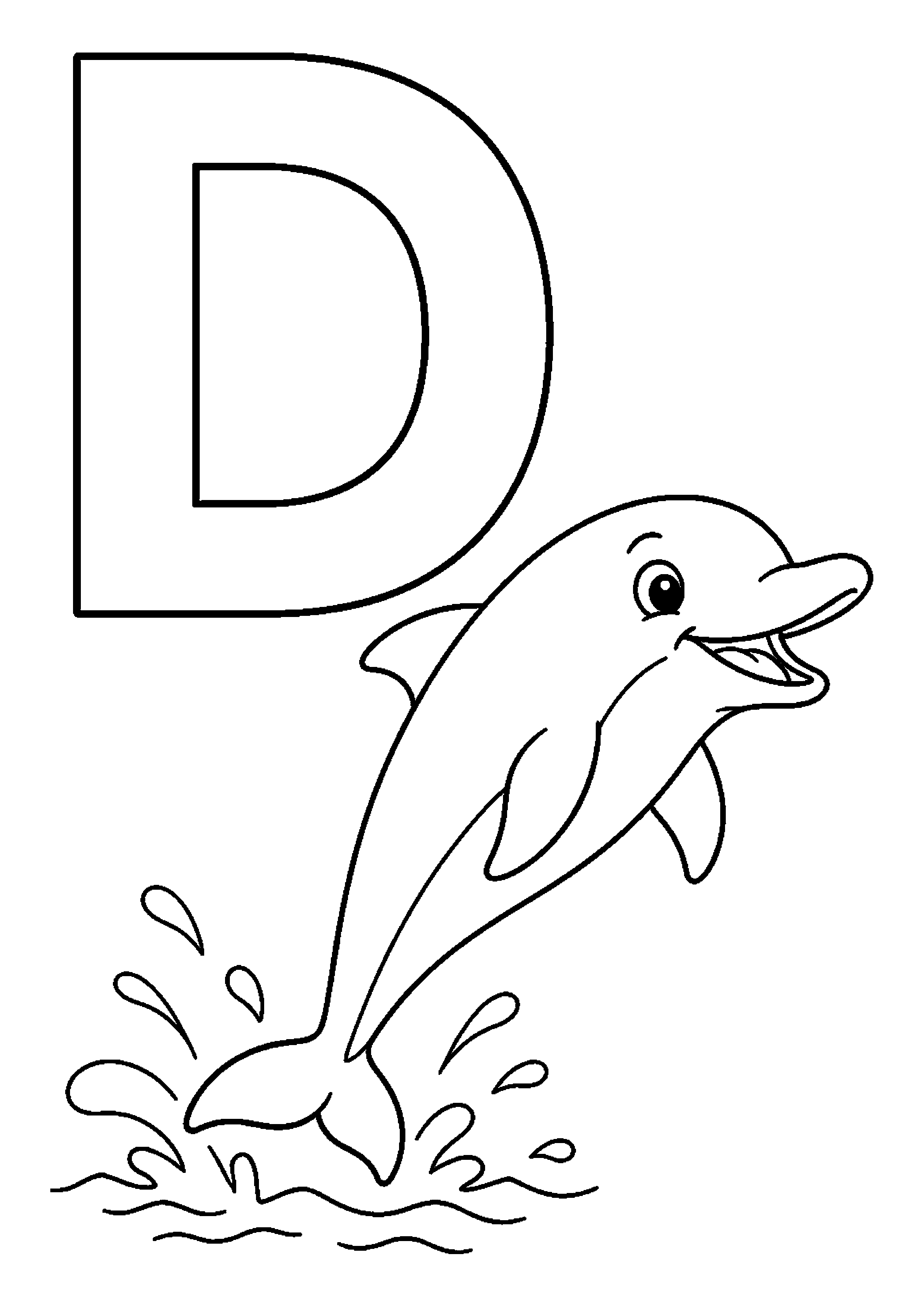 Duża litera d i delfin