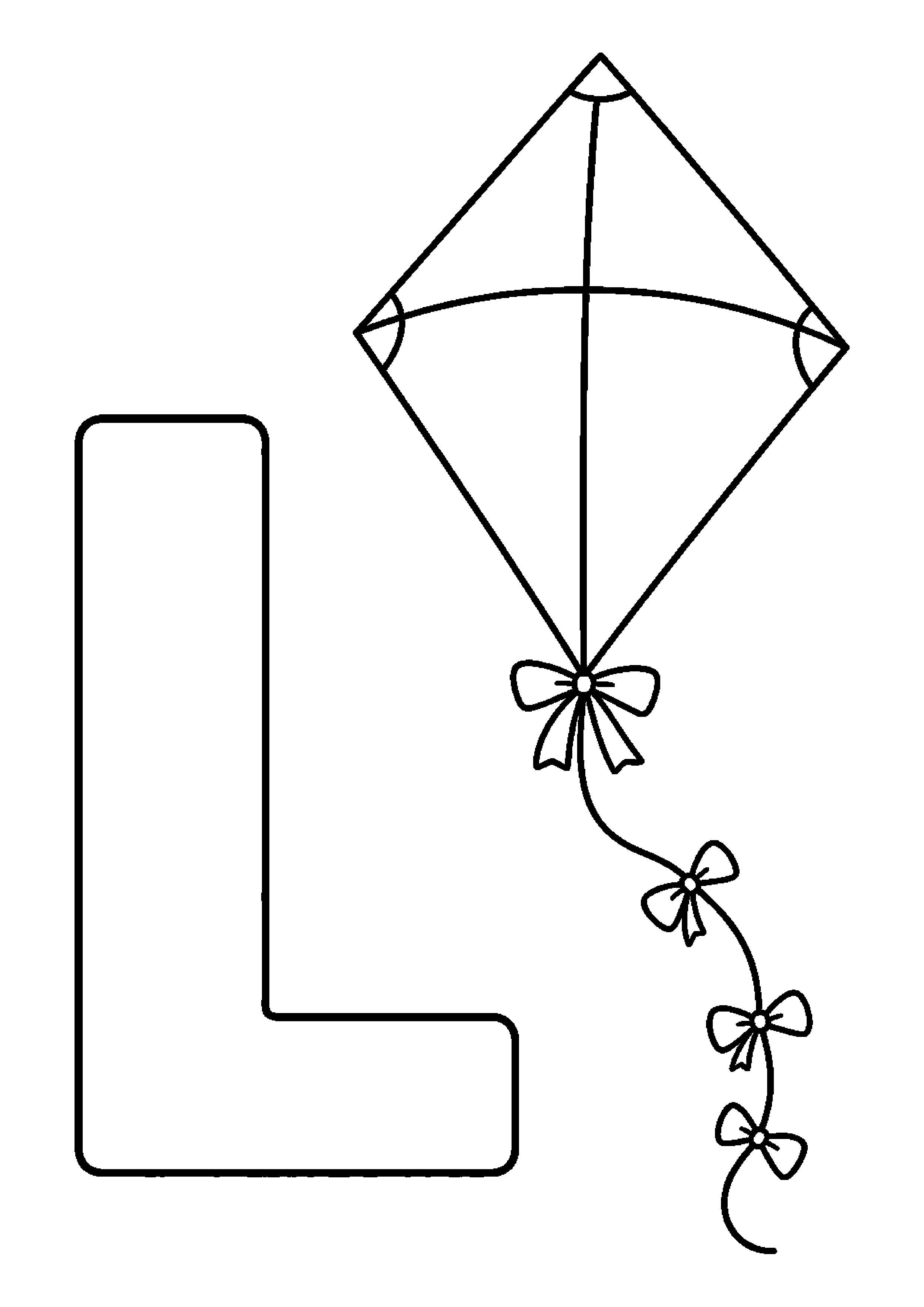 Latawiec obok litery l