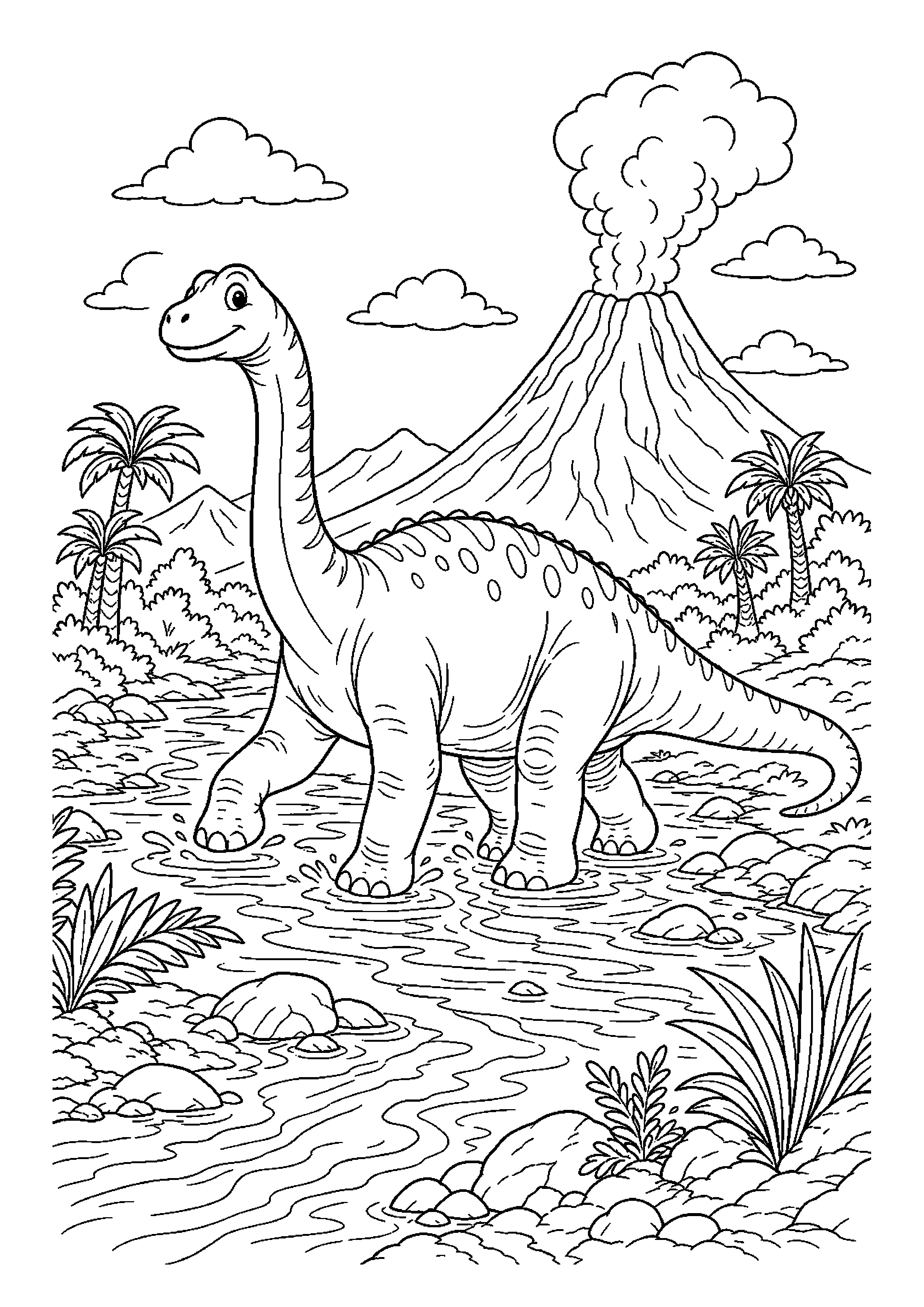 Apatozaur w ciekawej scenerii