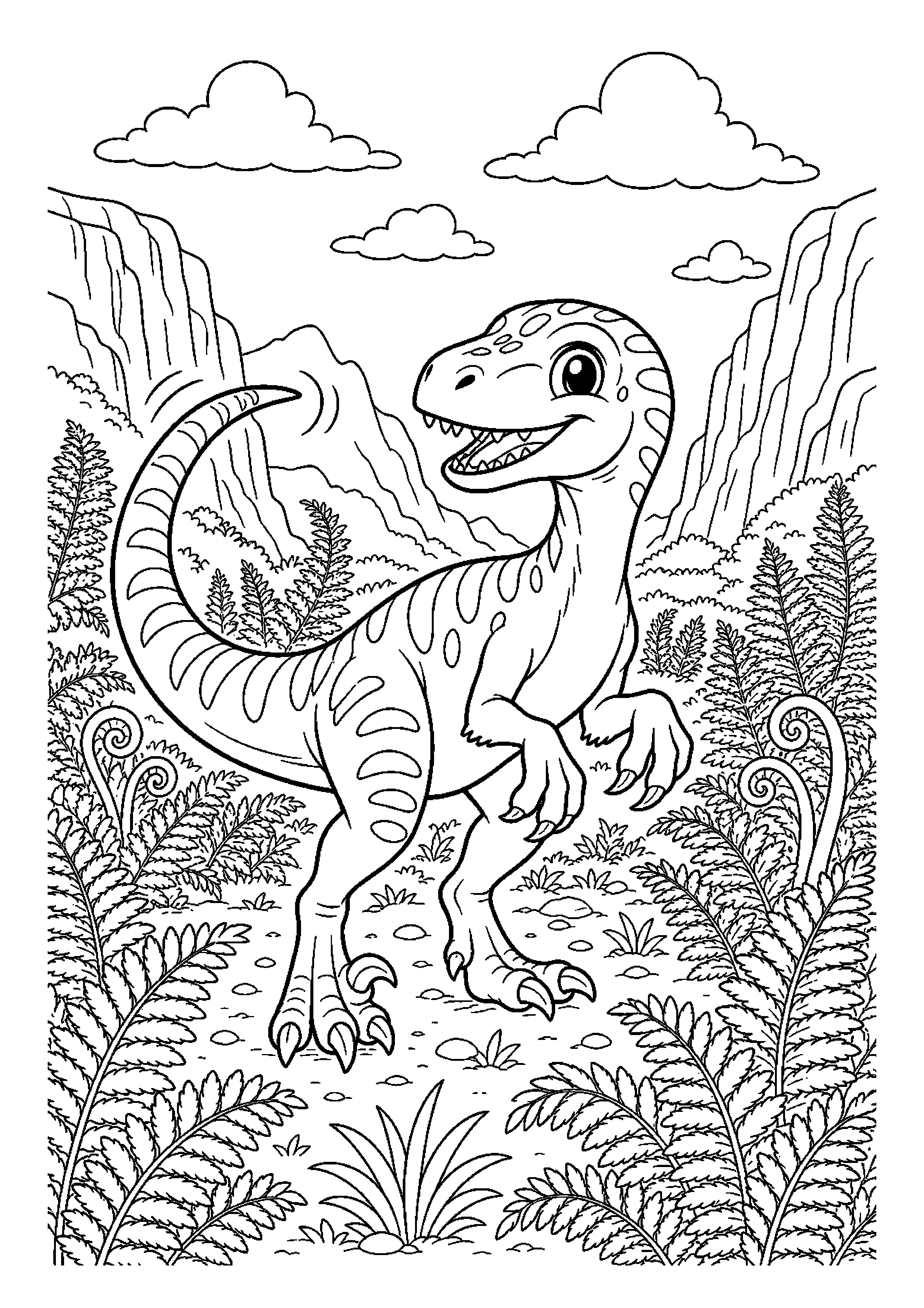 Welociraptor w ciekawej scenerii