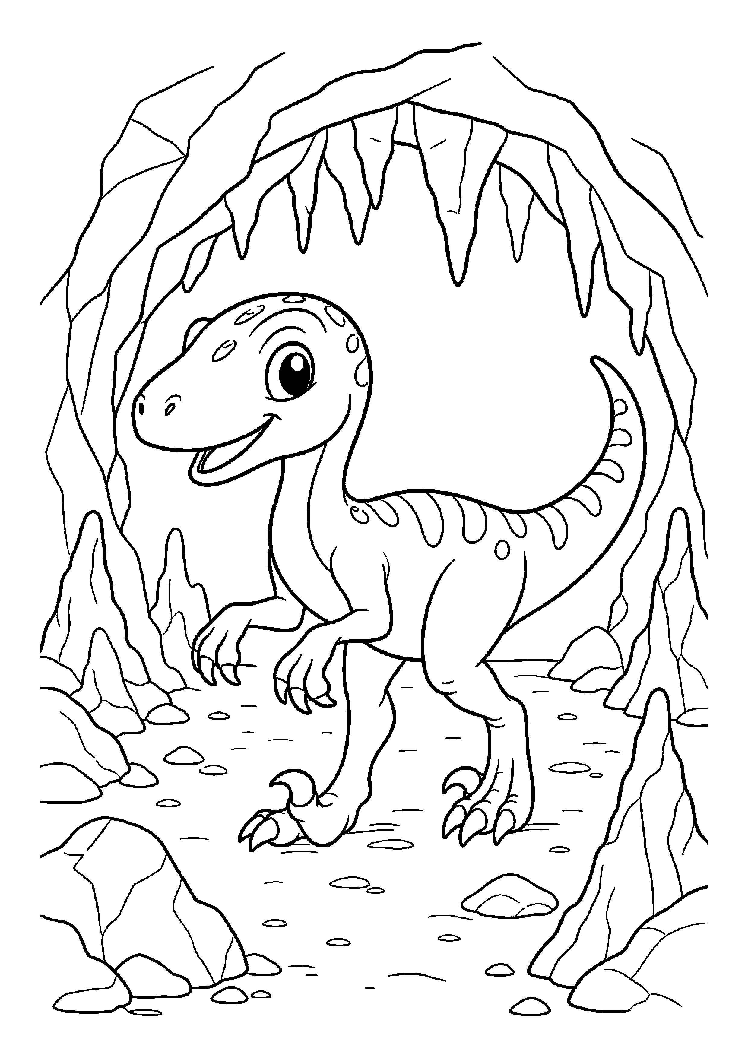 Welociraptor w jaskini