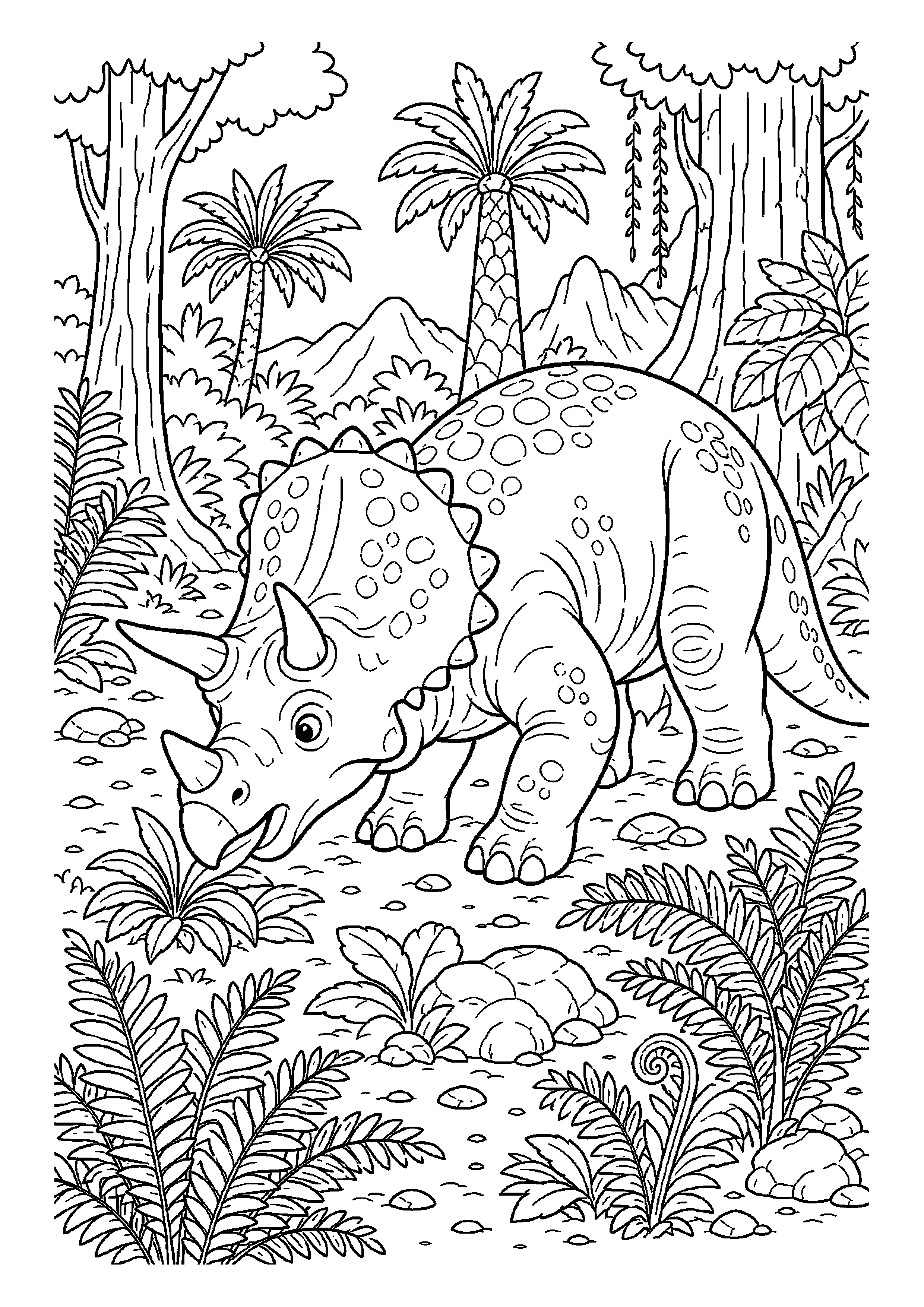 Triceratops w ciekawej scenerii