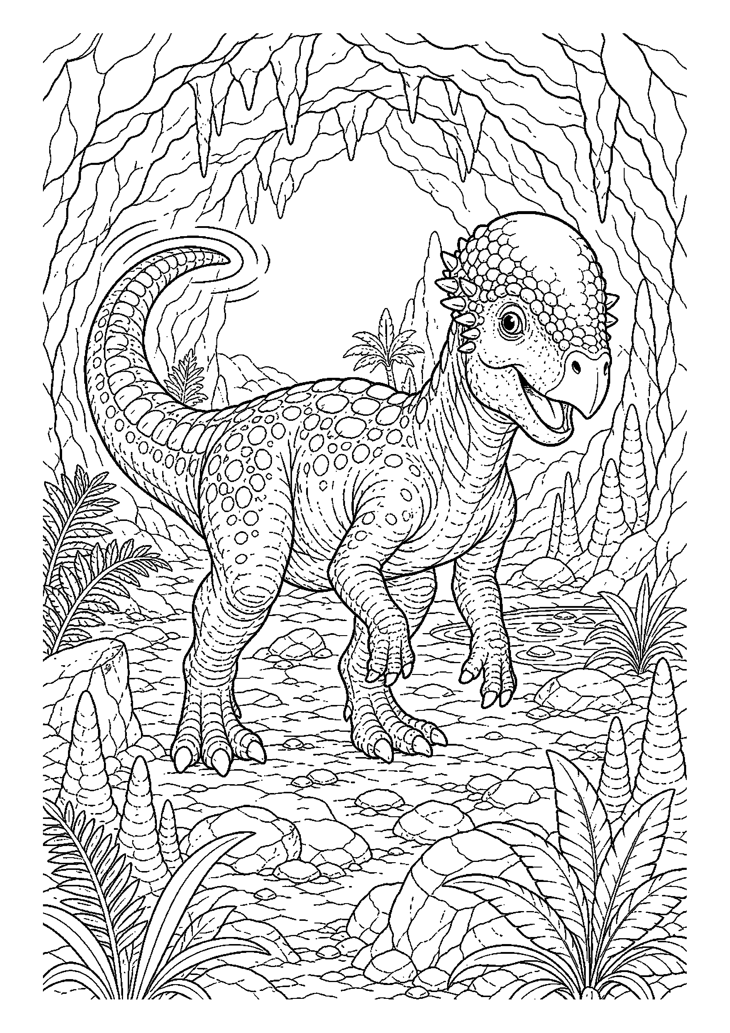 Pachycefalozaur w ciekawej scenerii