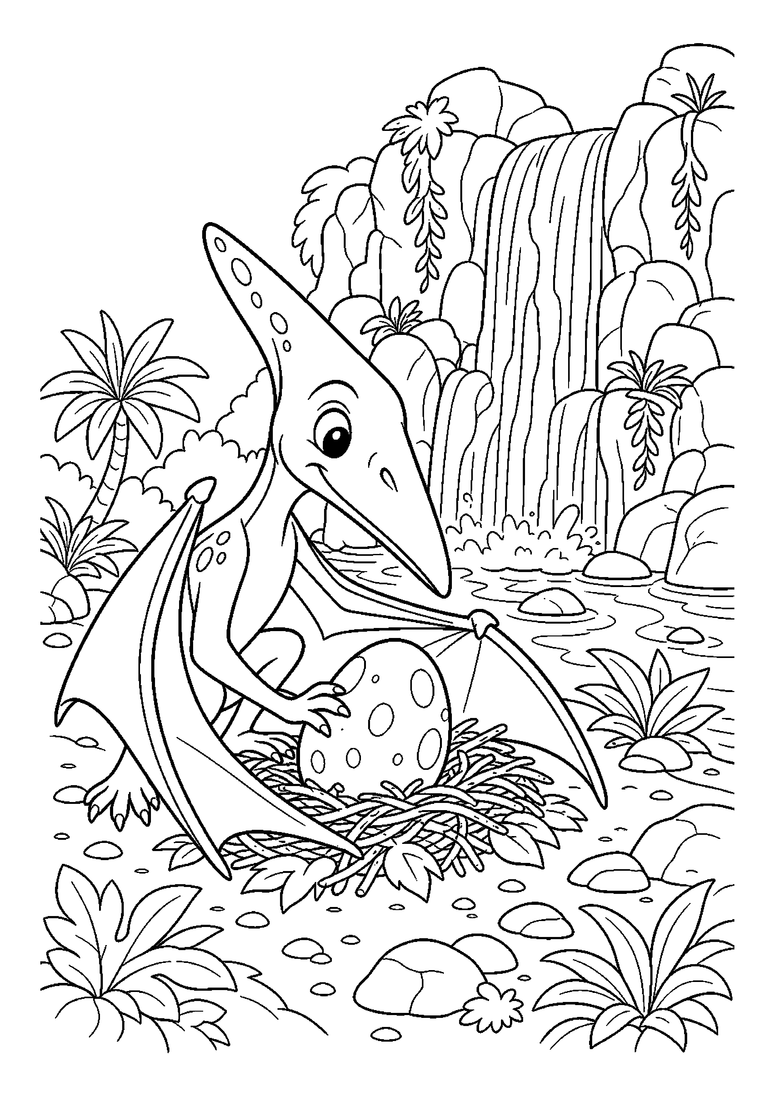 Pterodaktyl w ciekawej scenerii