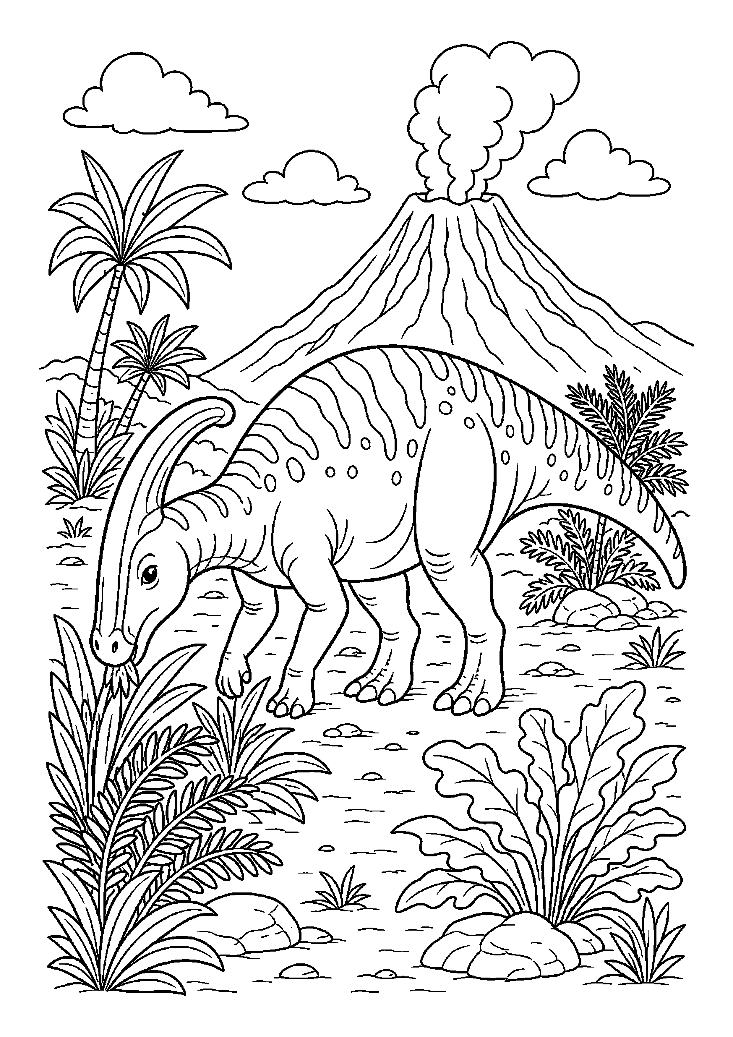 Parazaurolof przy wulkanie