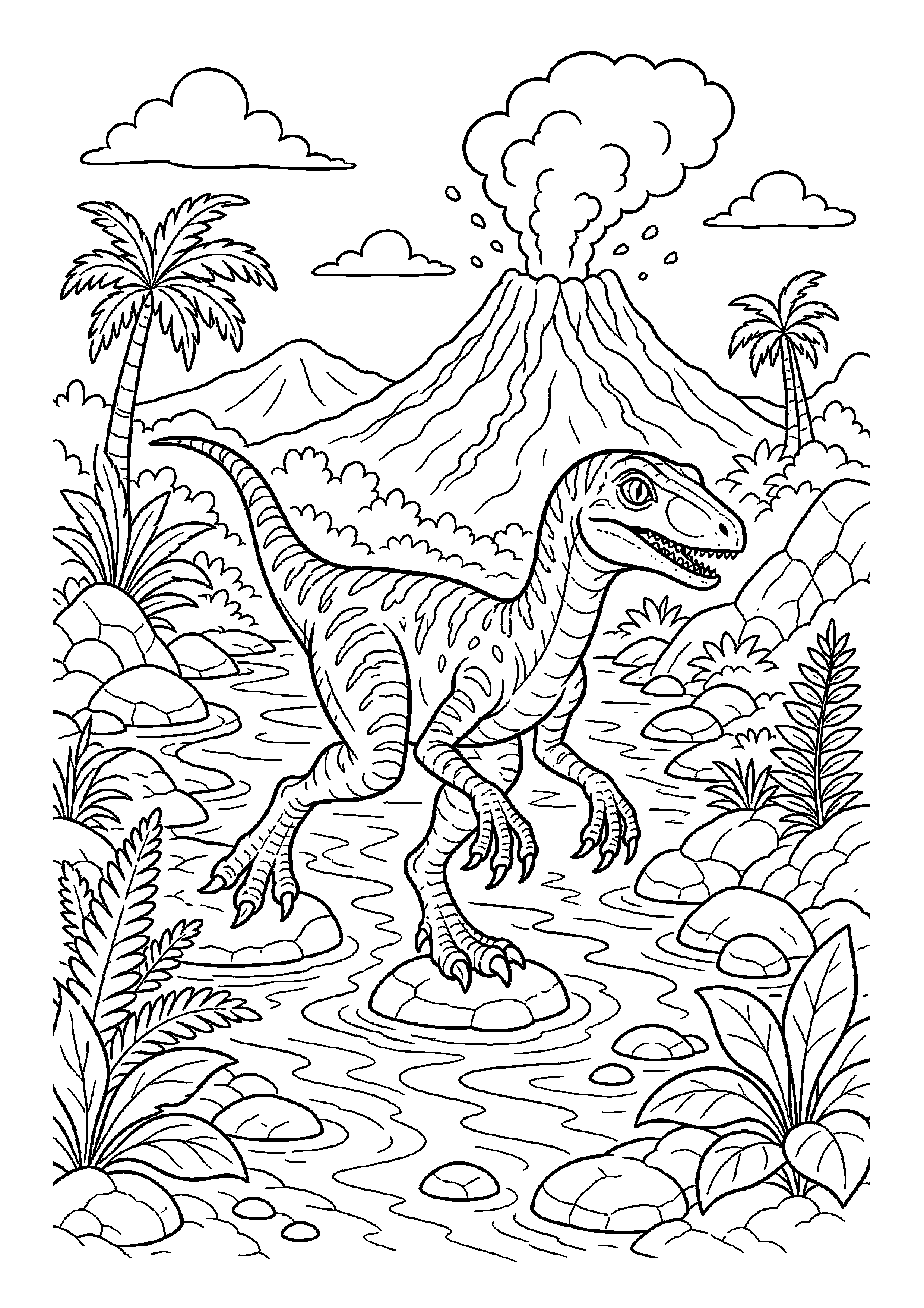 Welociraptor w ciekawej scenerii