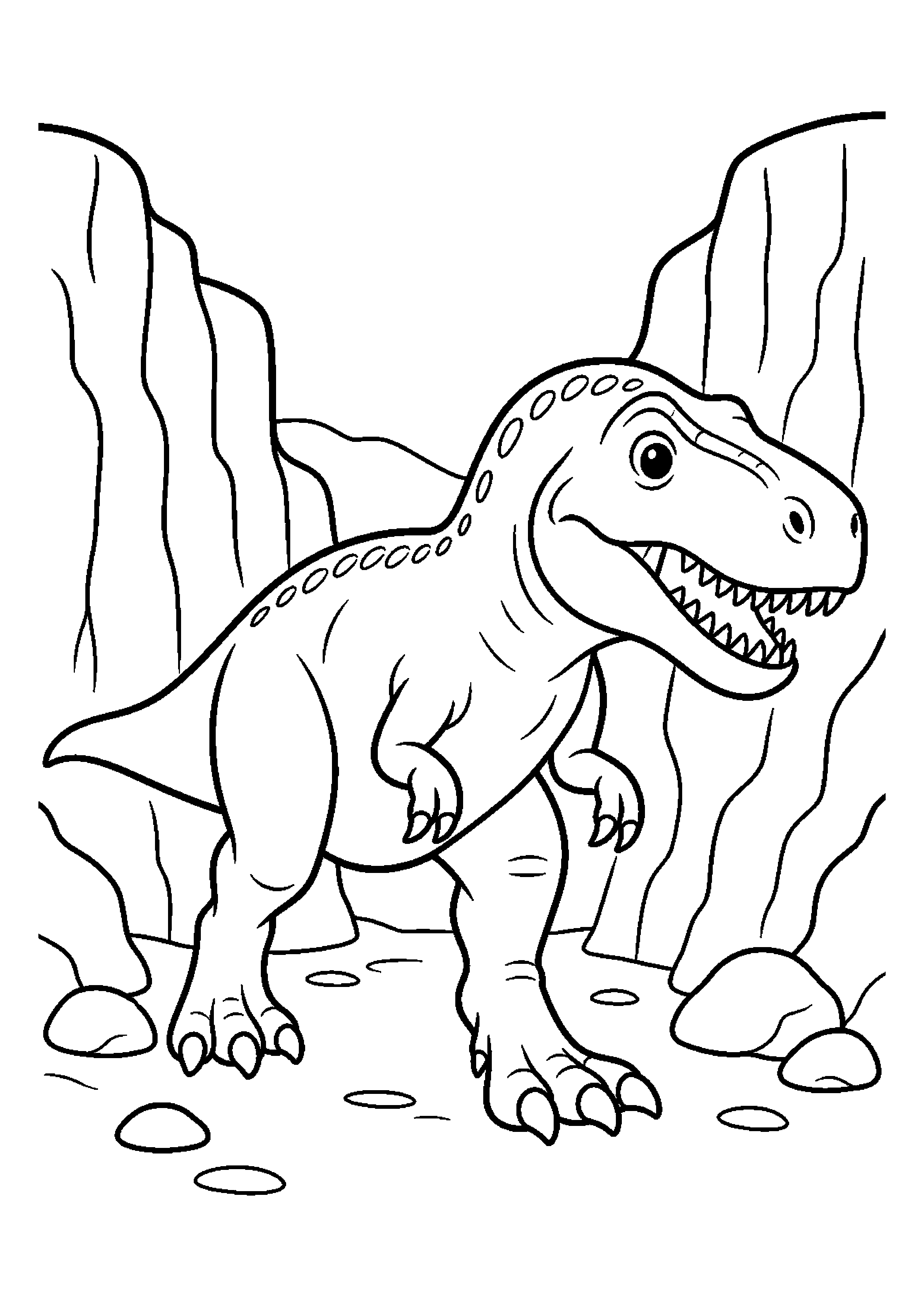 Giganotozaur przechodzi przez wąski kanion