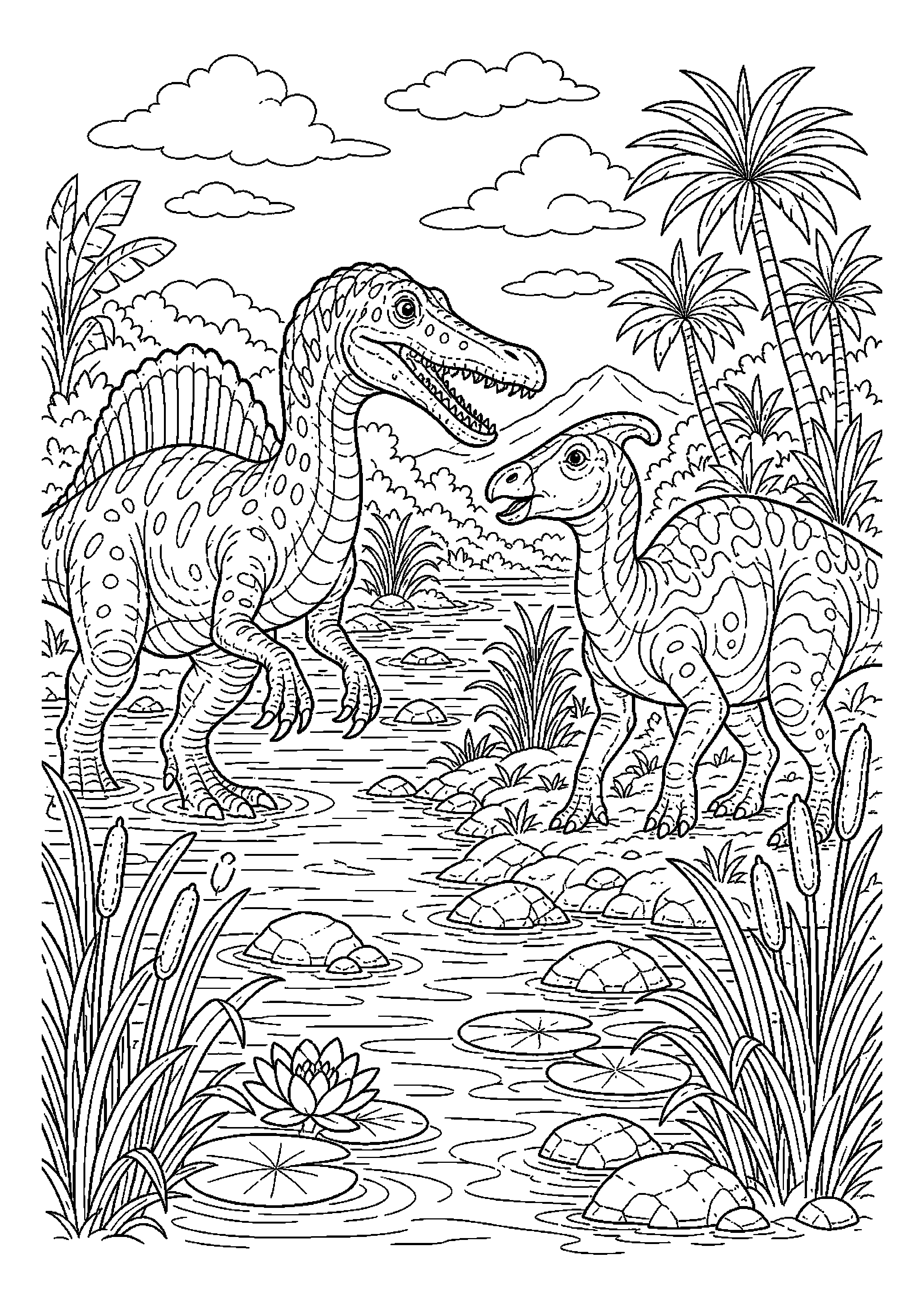 Suchomim spotyka drugiego dinozaura