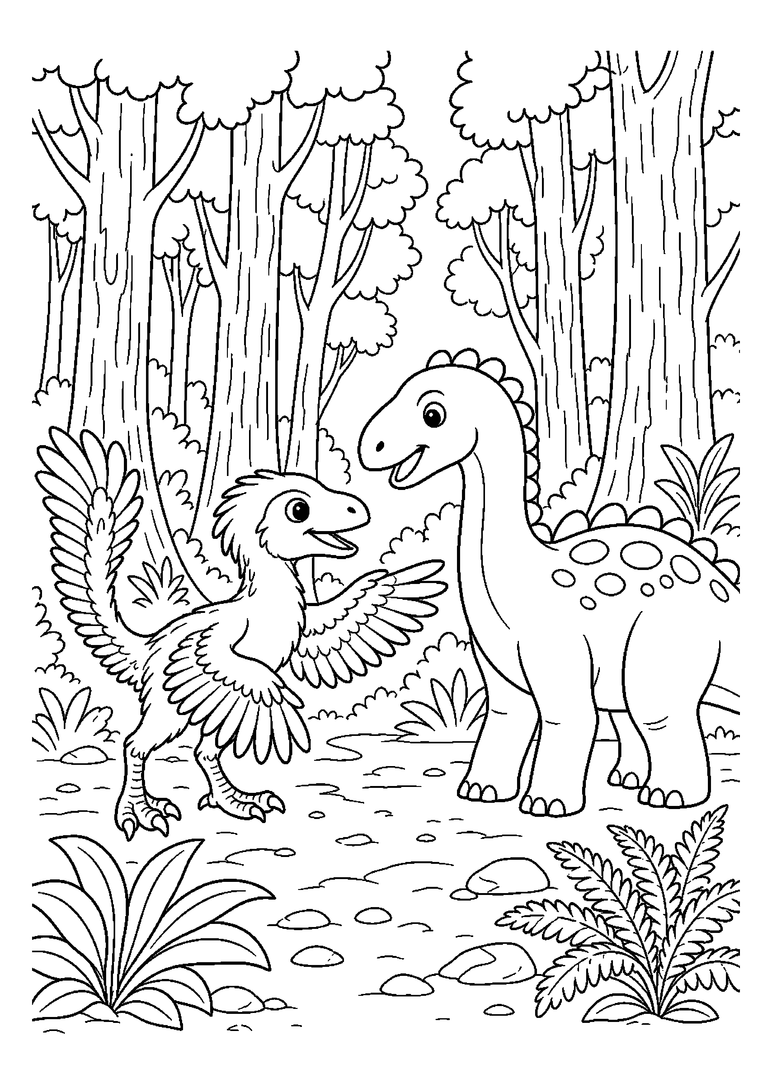 Mikroraptor spotyka drugiego dinozaura