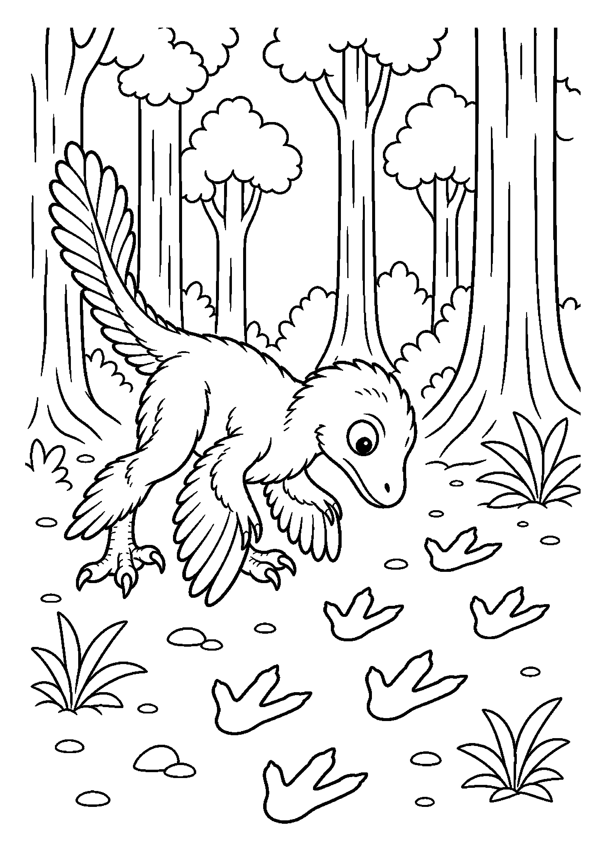 Mikroraptor odczytuje ślady na ziemi