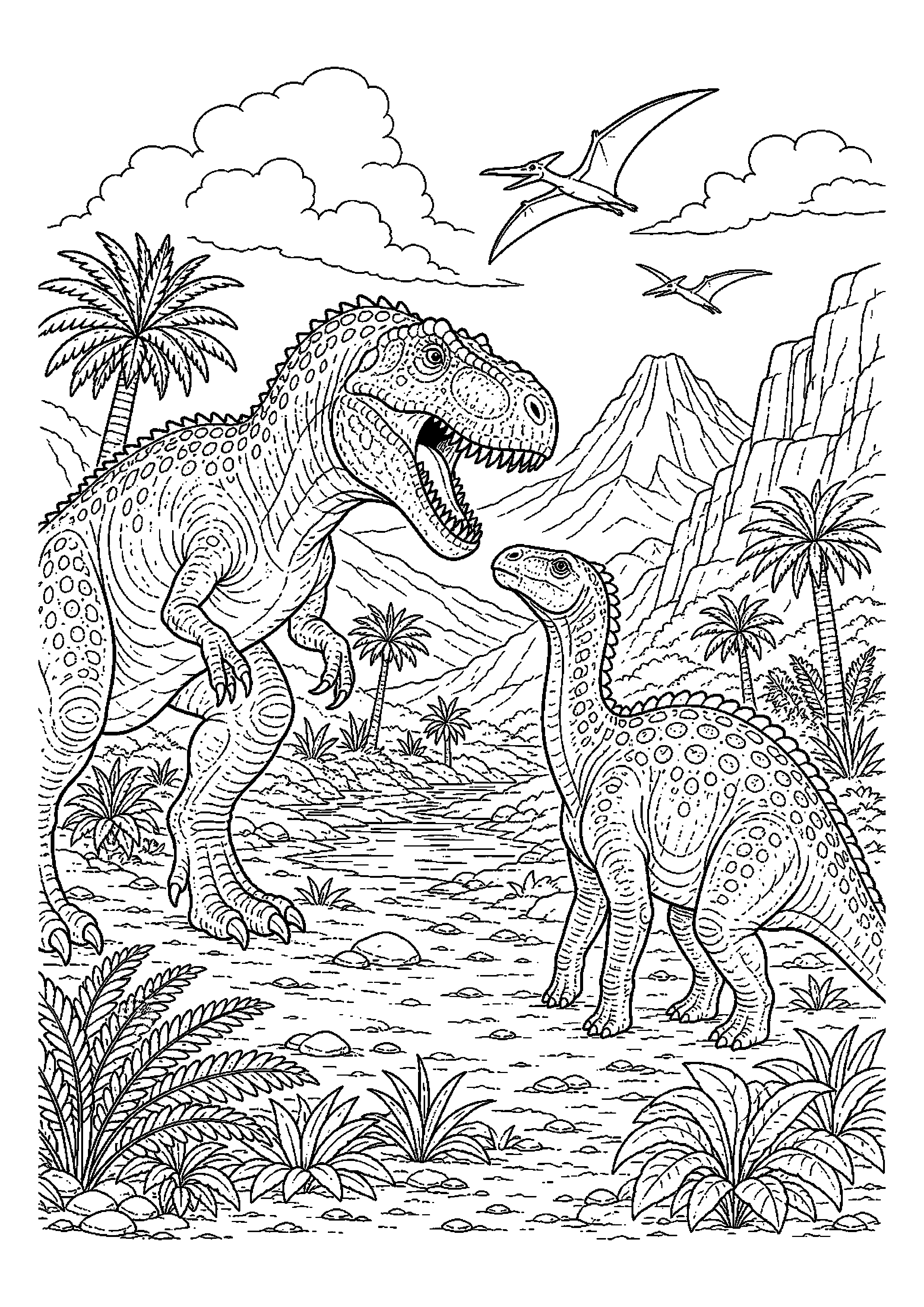 Giganotozaur spotyka drugiego dinozaura