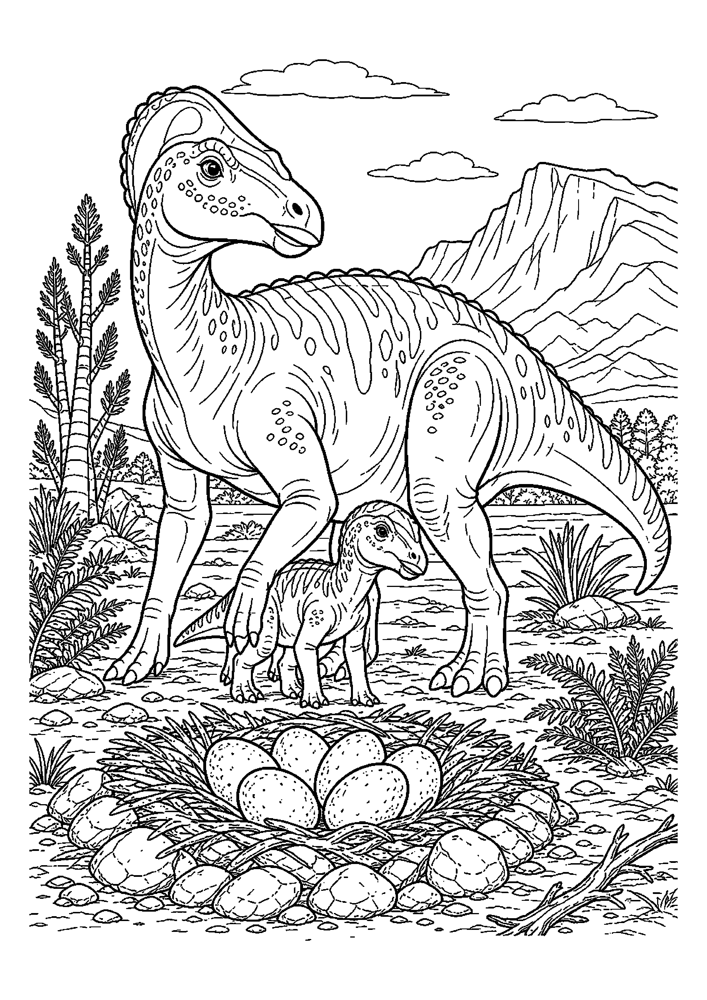 Maiazaura chroni młodego dinozaura