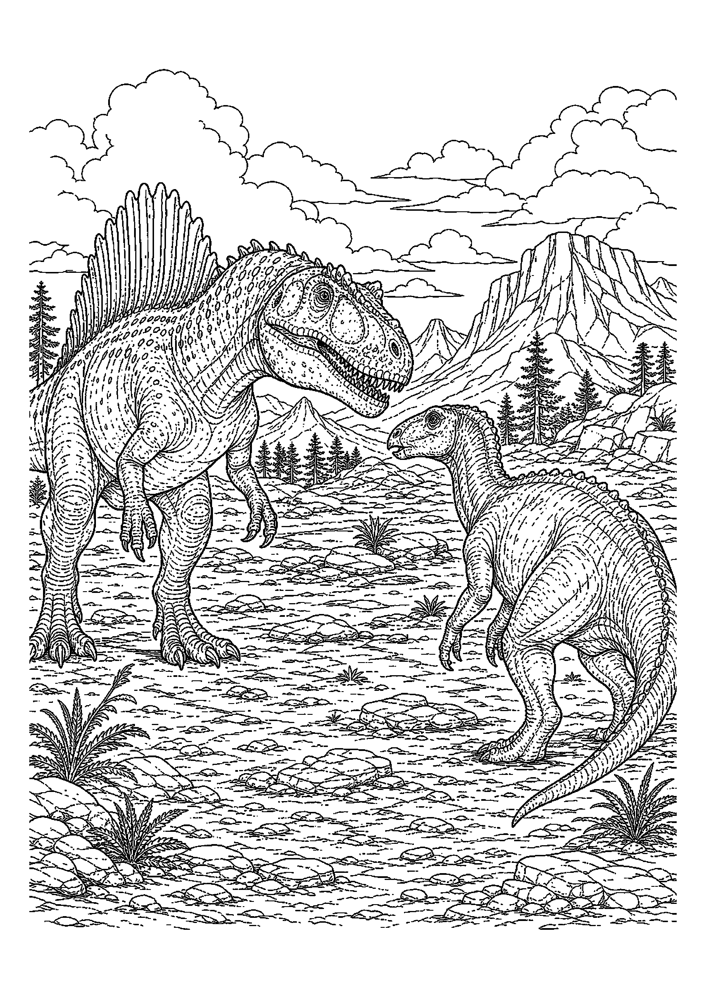 Akrokantozaur spotyka drugiego dinozaura