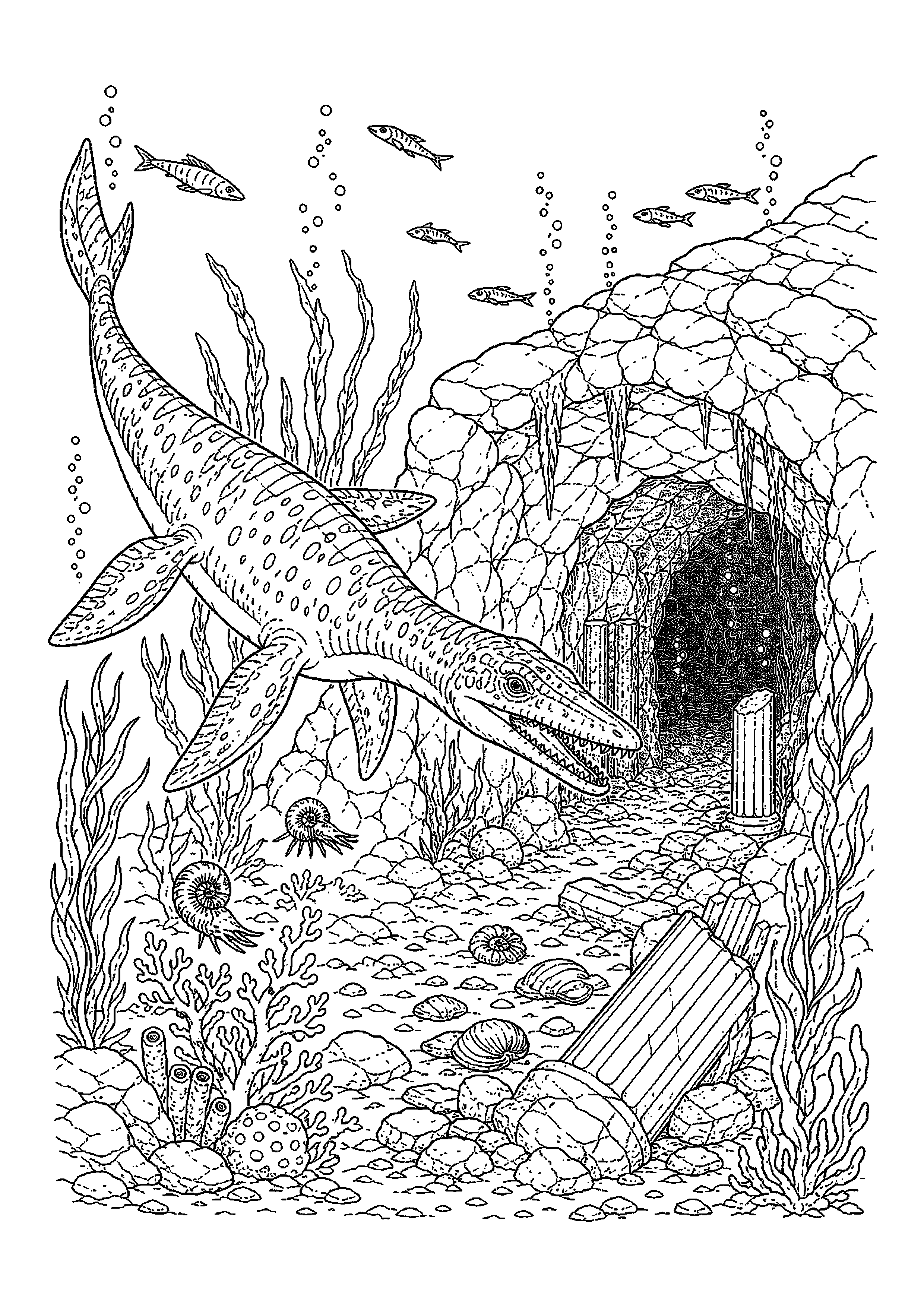 Liopleurodon odkrywa zatopioną jaskinię