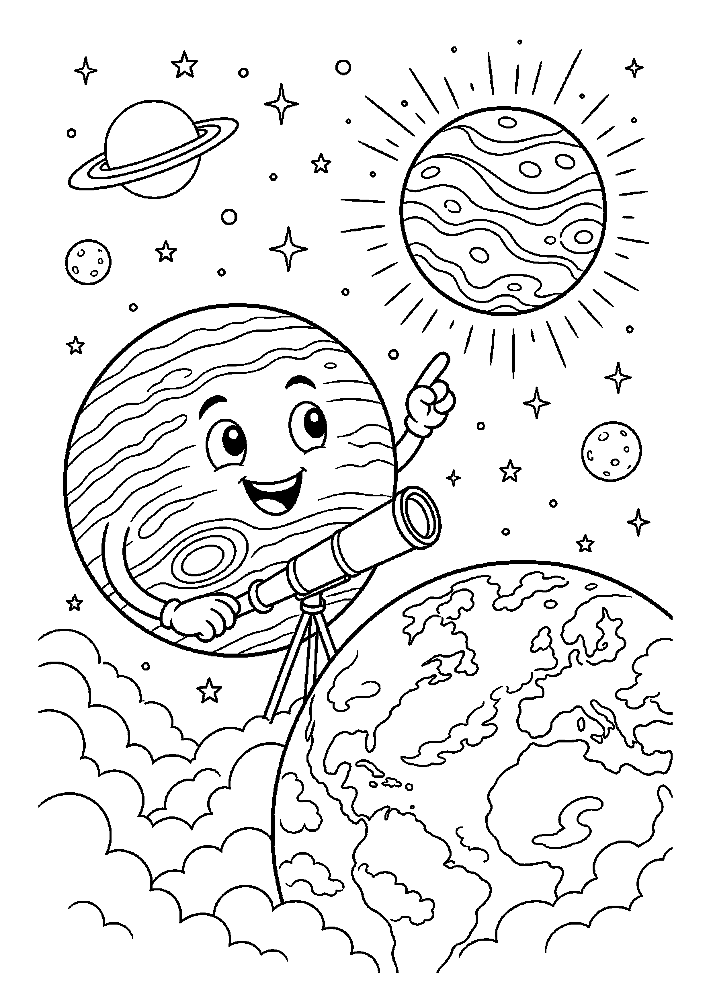 Jowisz nad planetą Ziemią