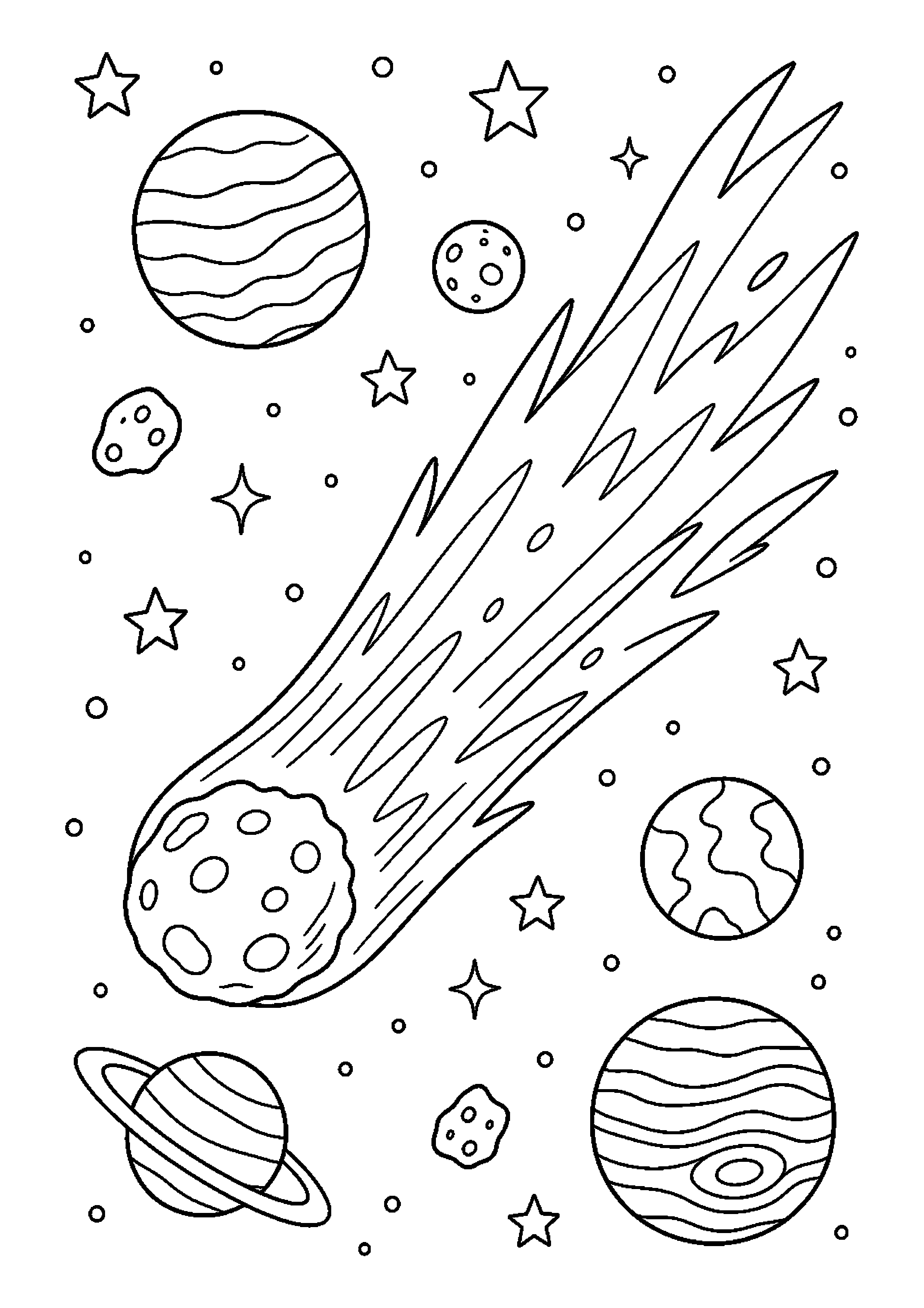 Kometa z długim warkoczem – tworzy spokojną kompozycję astronomiczną