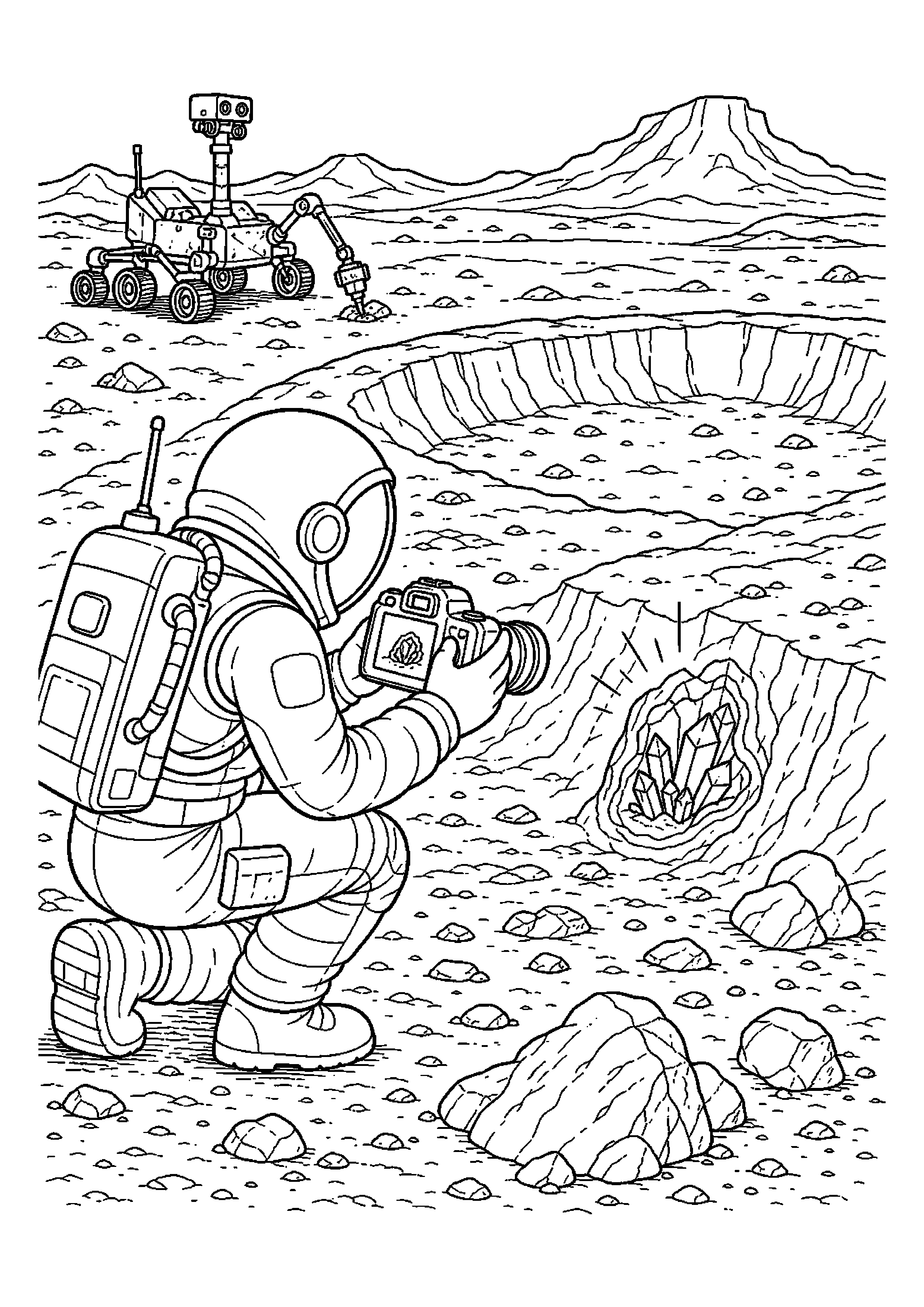 Astronauta fotografujący krater – odkrywa nowy szczegół otoczenia