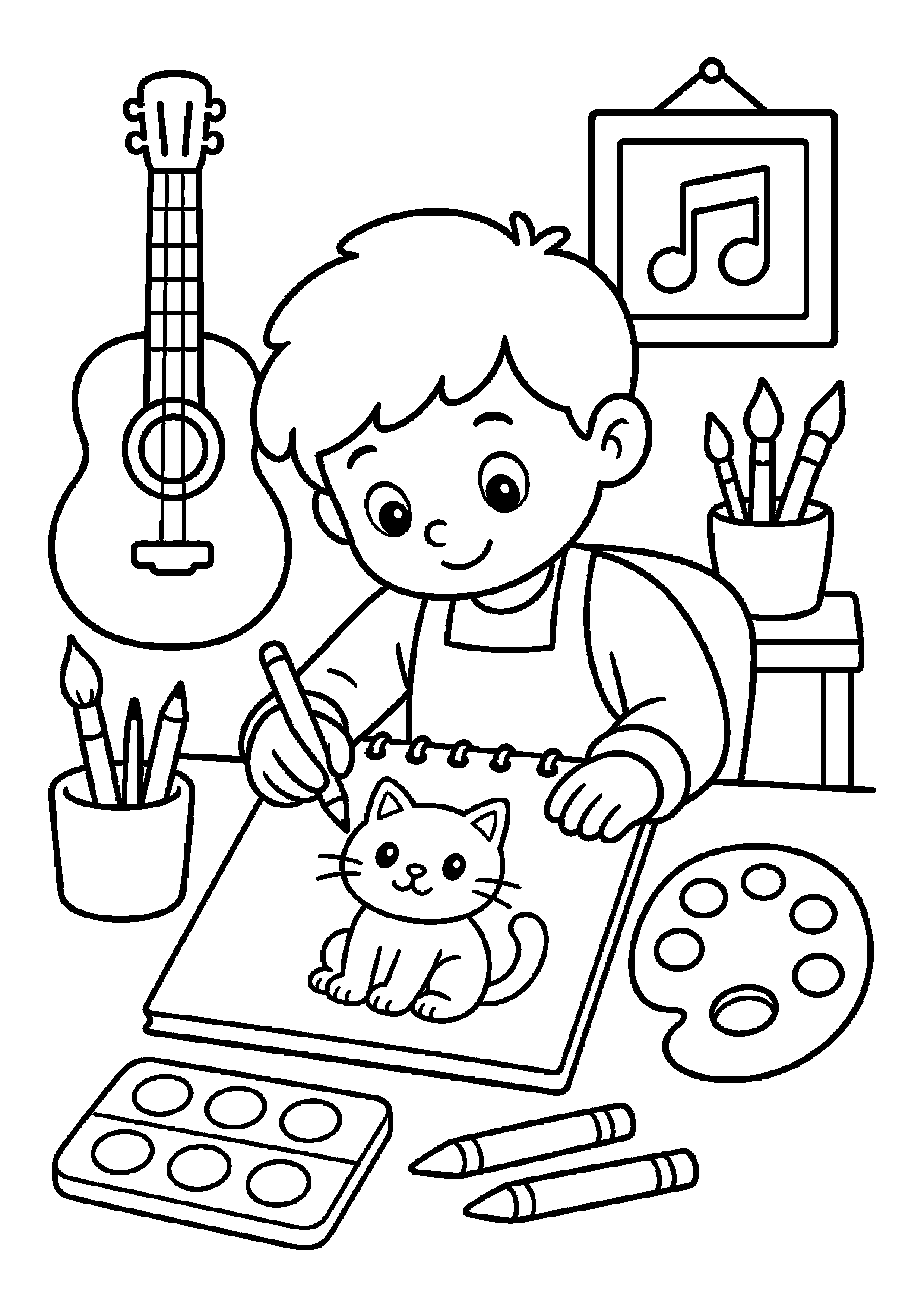 Ilustratorka szkicuje zwierzę przy biurku