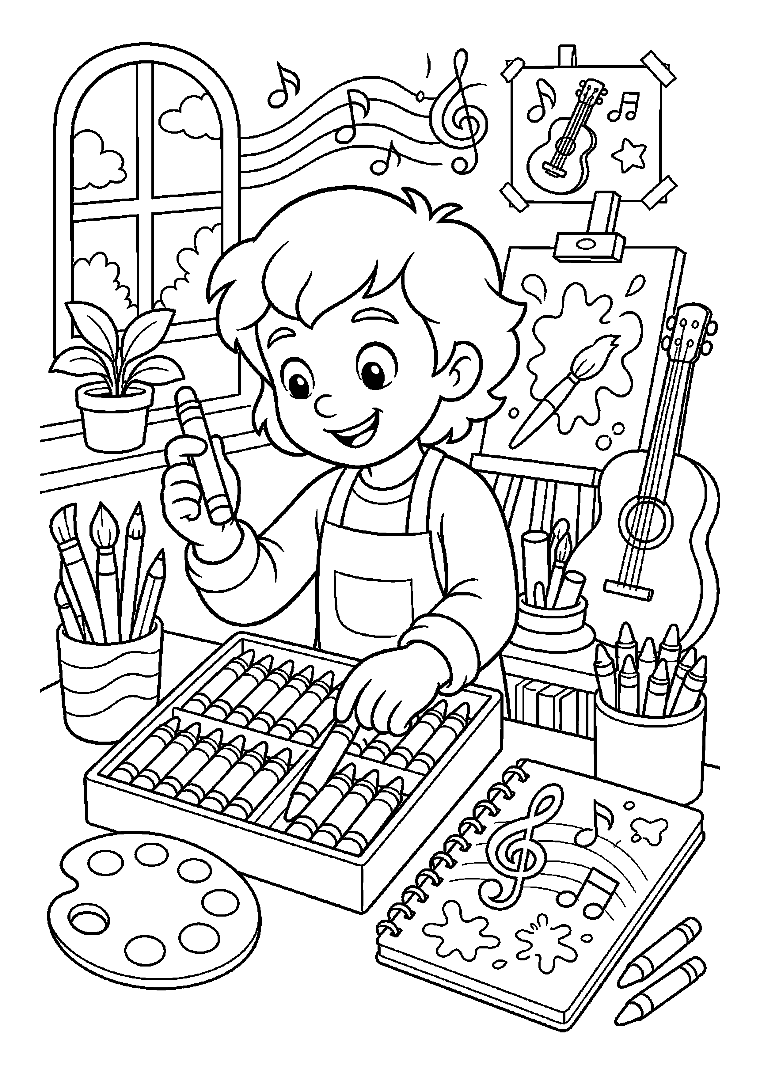 Ilustratorka dobiera kredki w pracowni graficznej