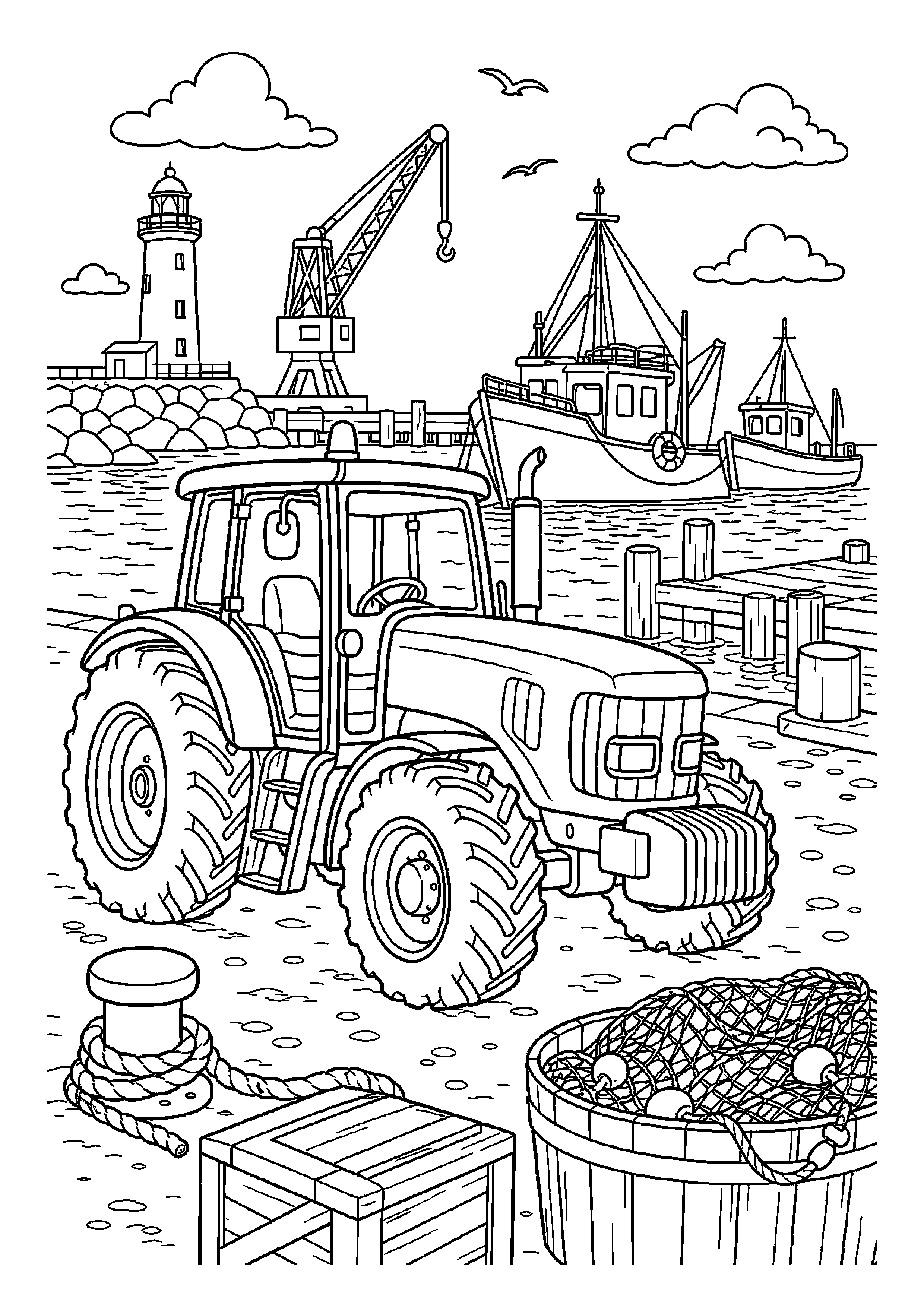 Traktor w porcie