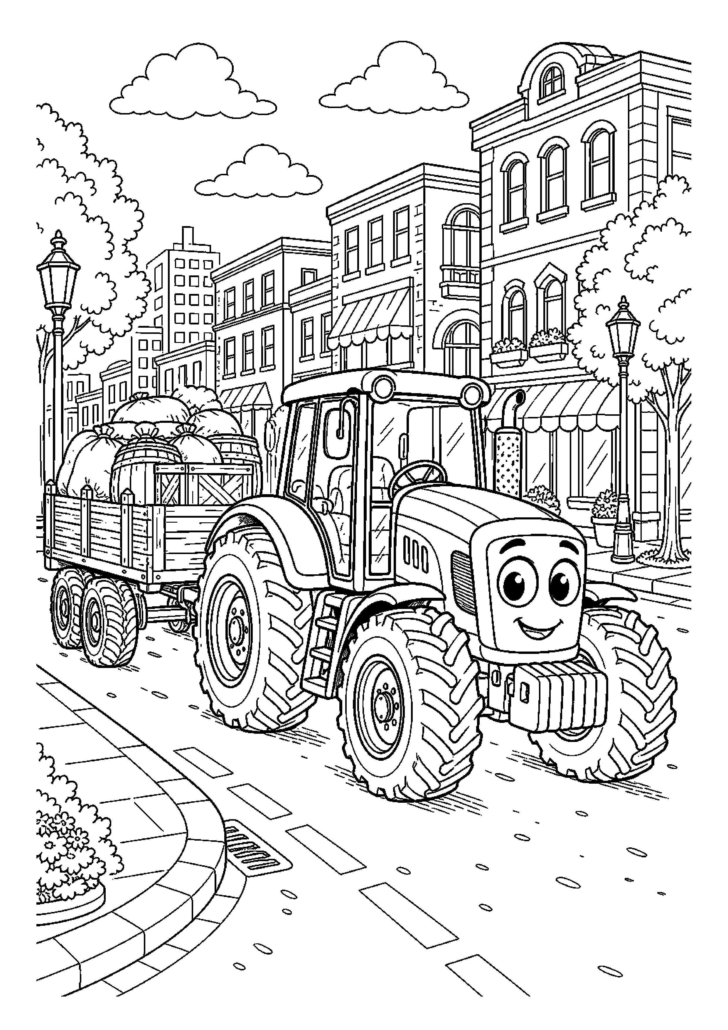 Traktor w ciekawej scenerii