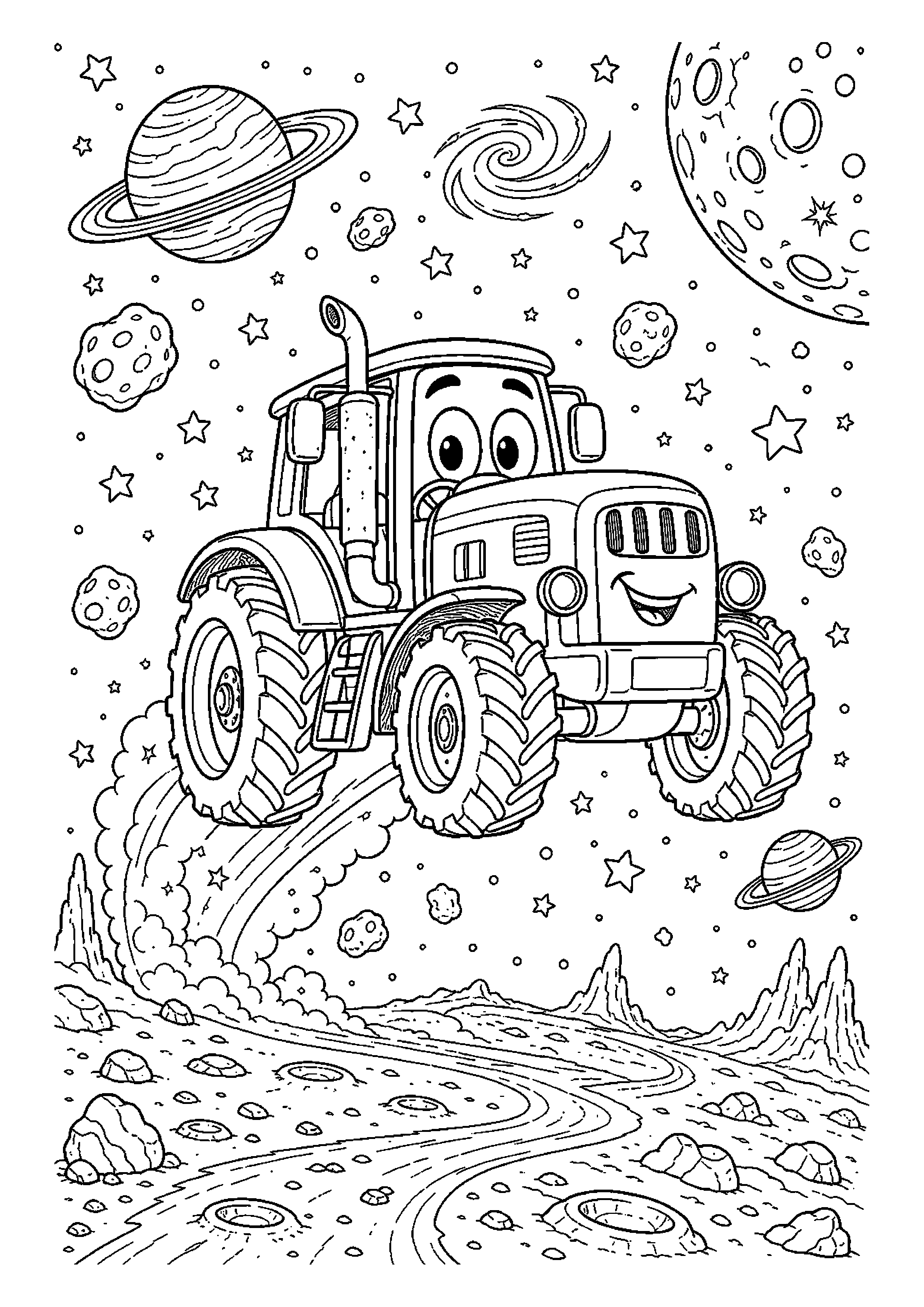 Traktor w ciekawej scenerii