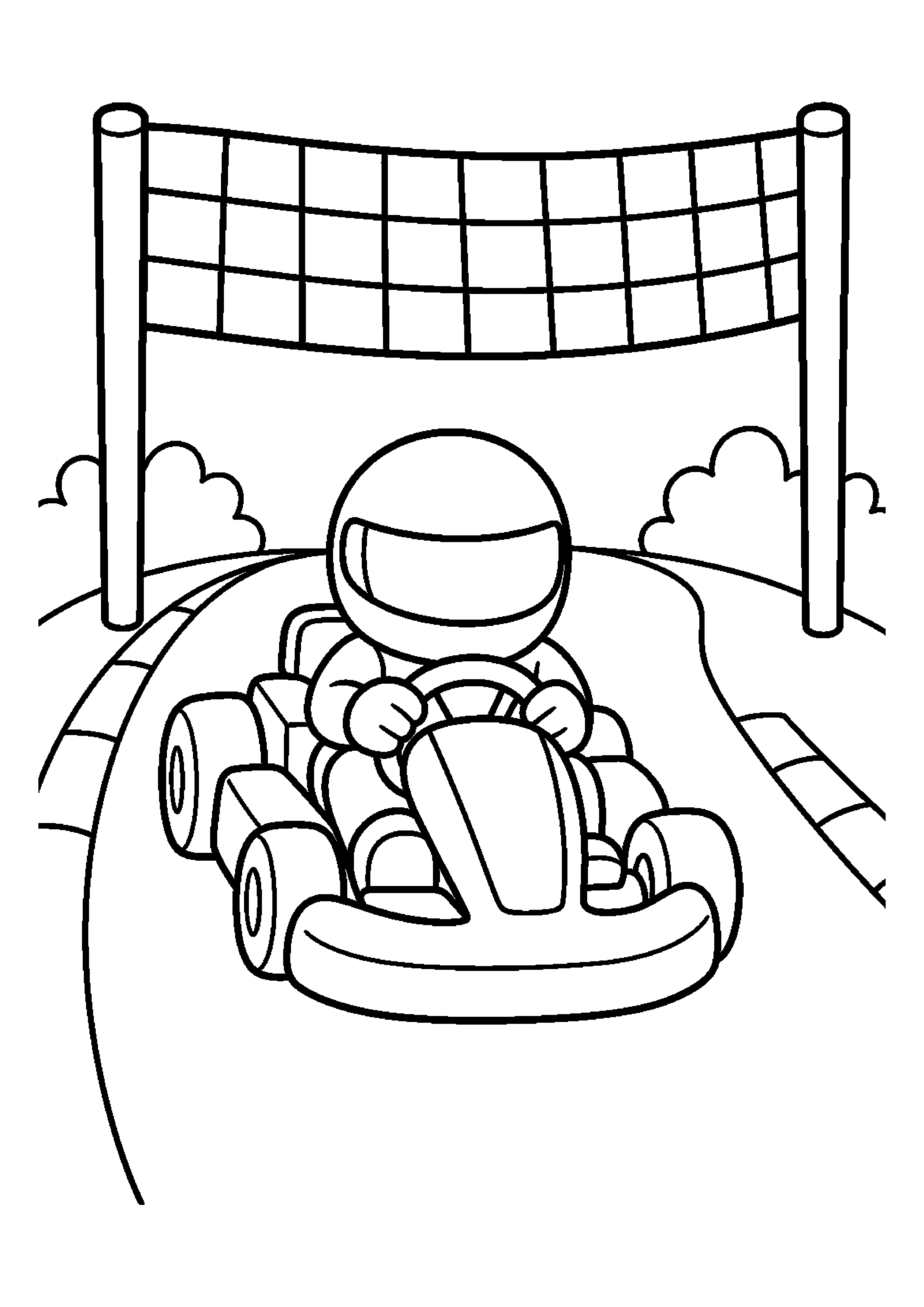 Gokart zbliża się do mety