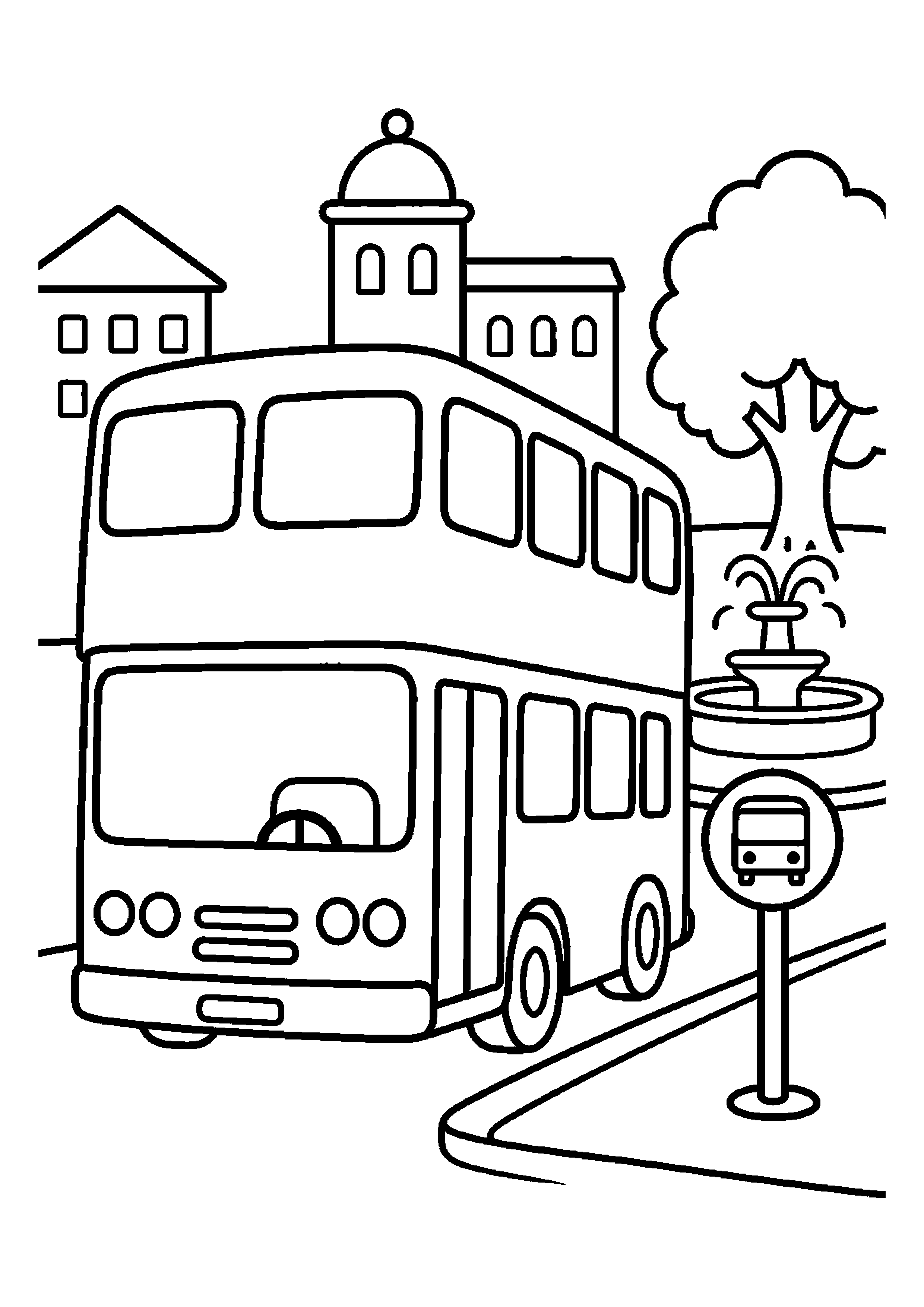 Autobus piętrowy zatrzymuje się na przystanku