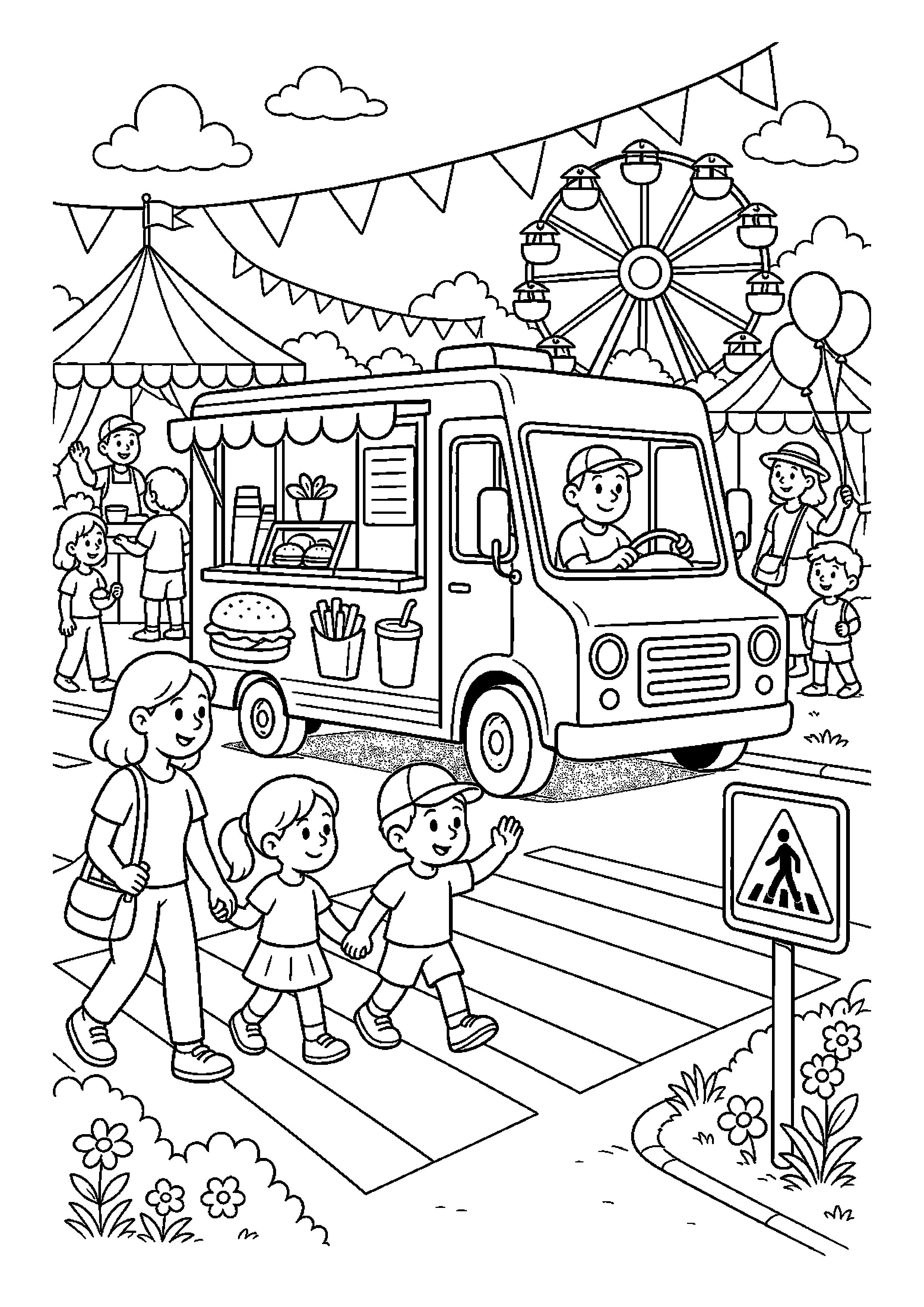 Food truck mija bezpieczne przejście dla pieszych