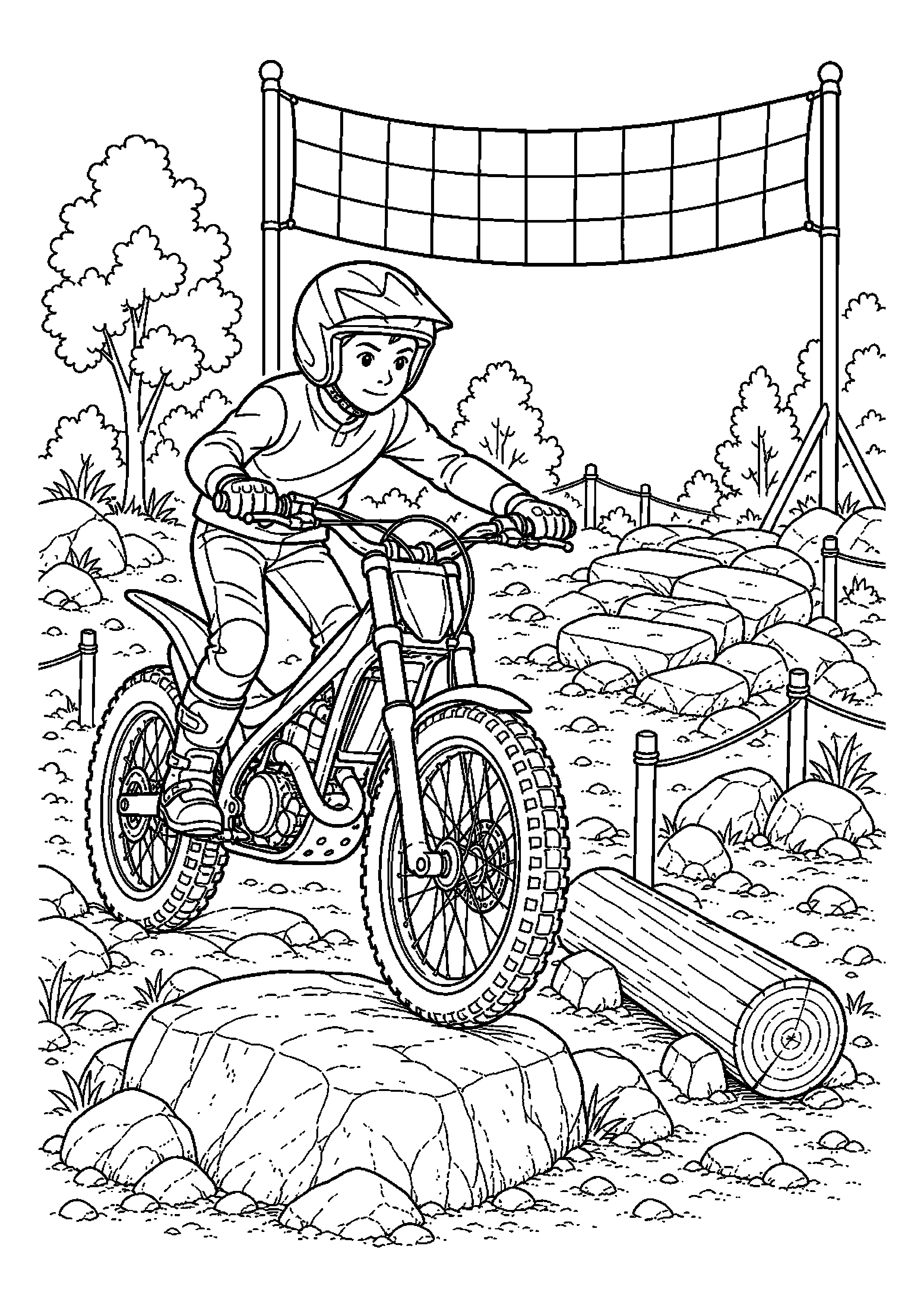 Motocykl trialowy zbliża się do mety