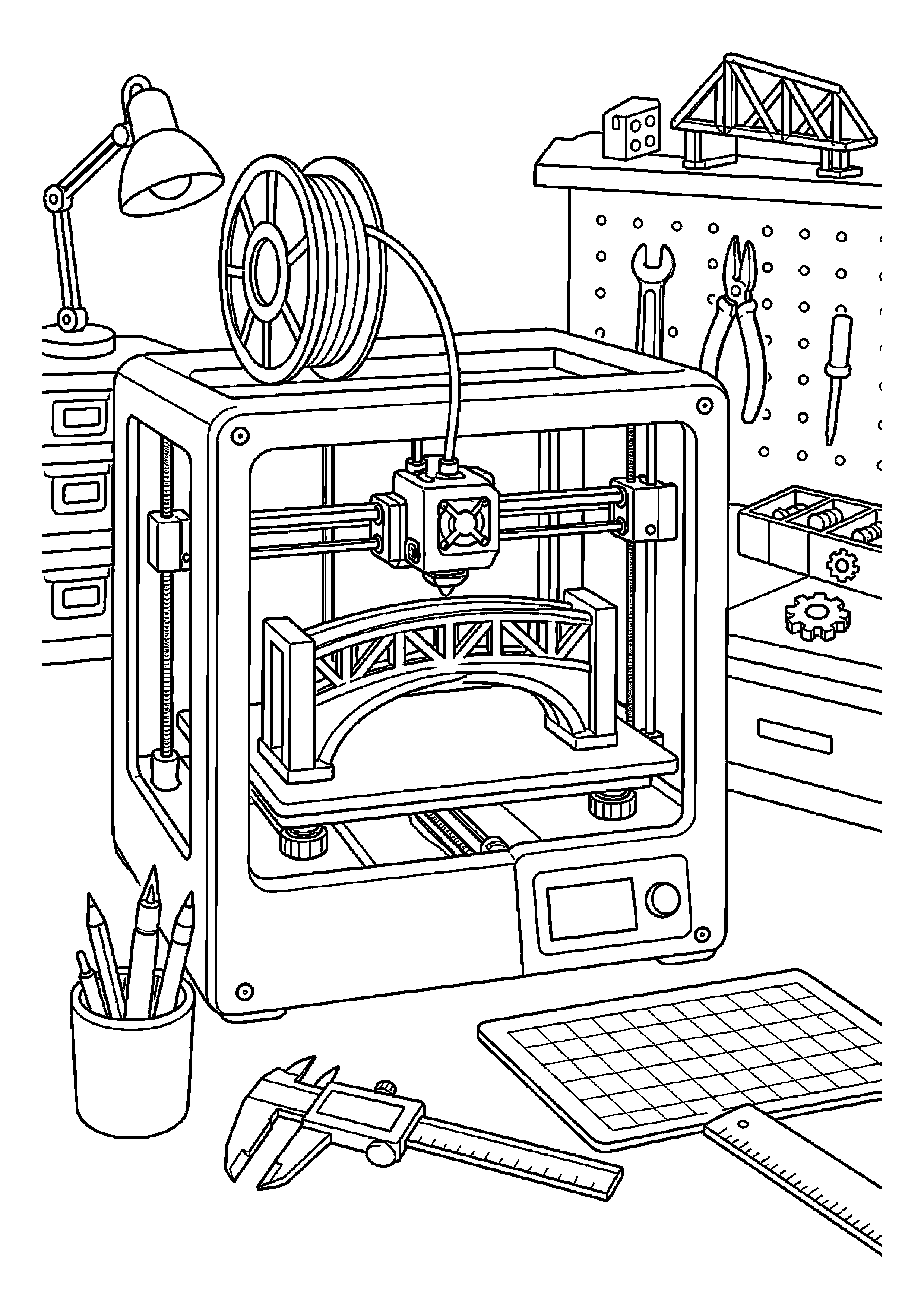 Drukarka 3D tworzy element mostu w pracowni technologicznej