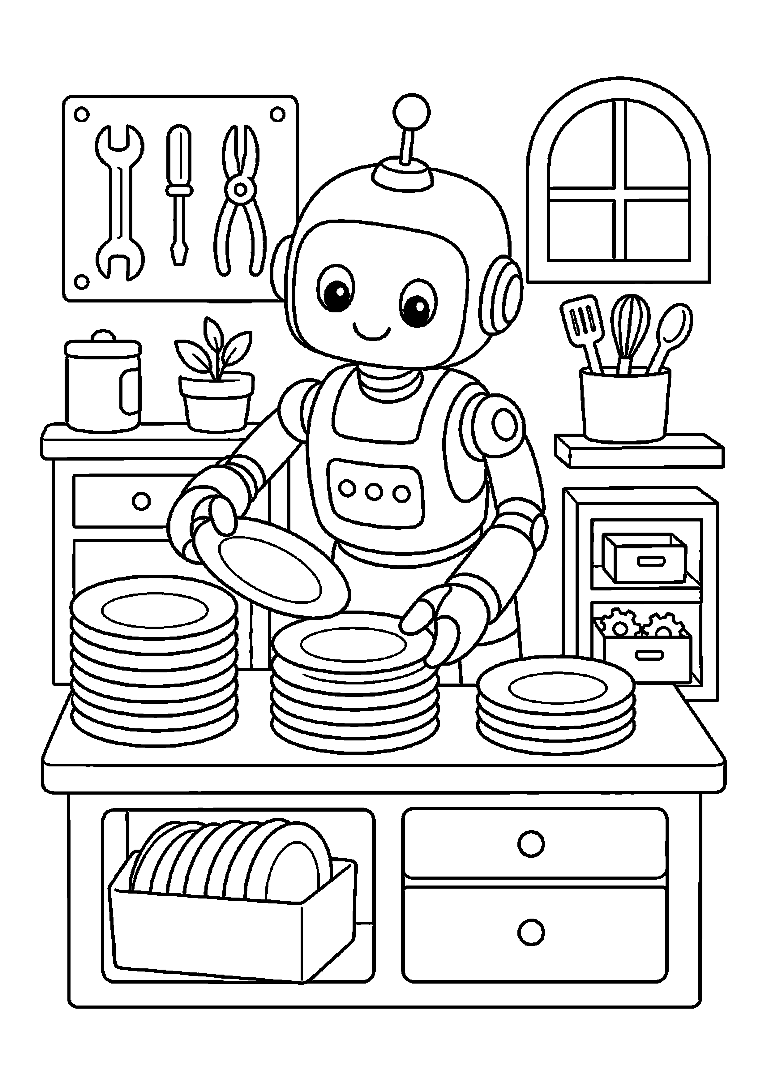 Robot kuchenny układa talerze na warsztatach
