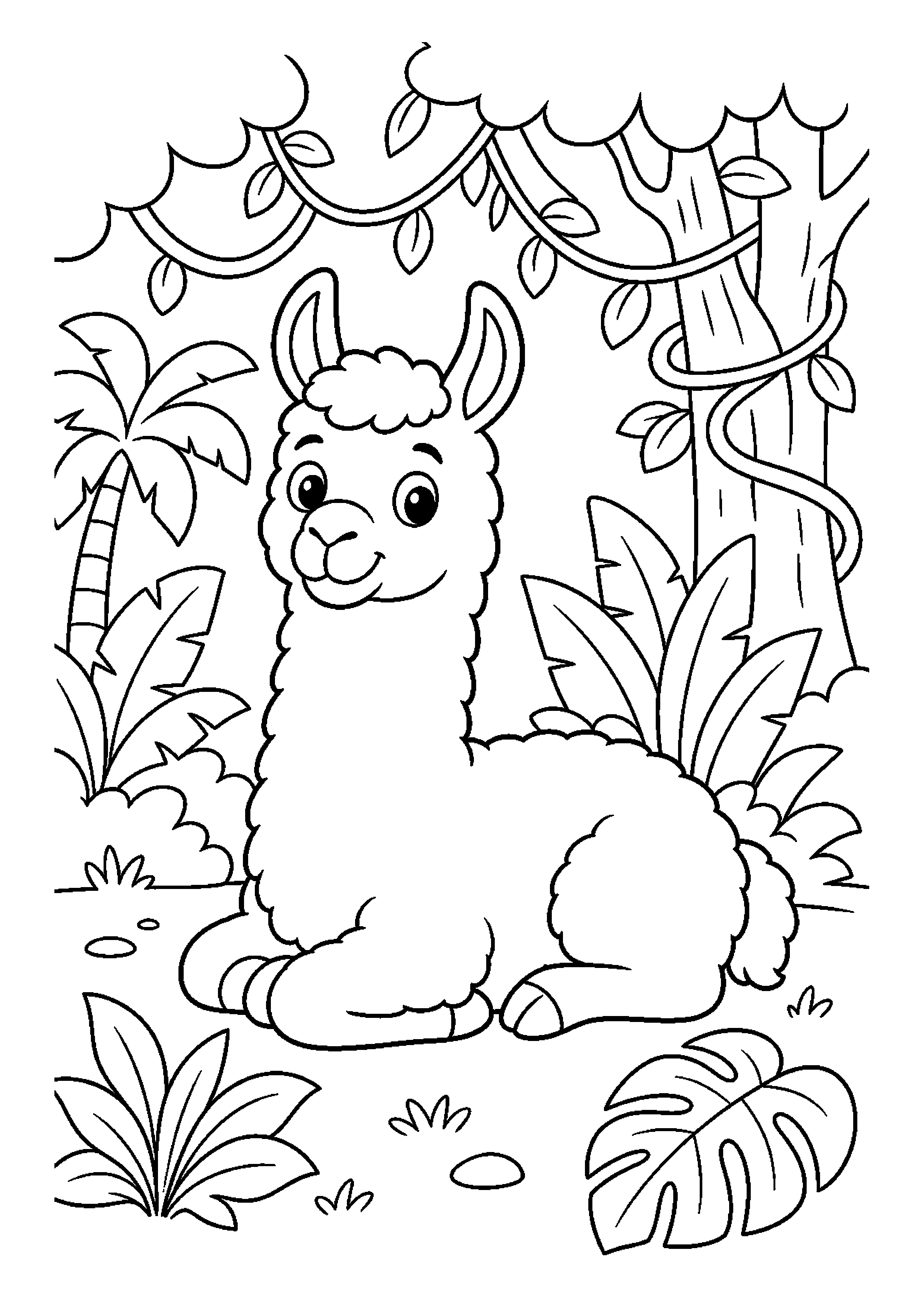 Lama w ciekawej scenerii