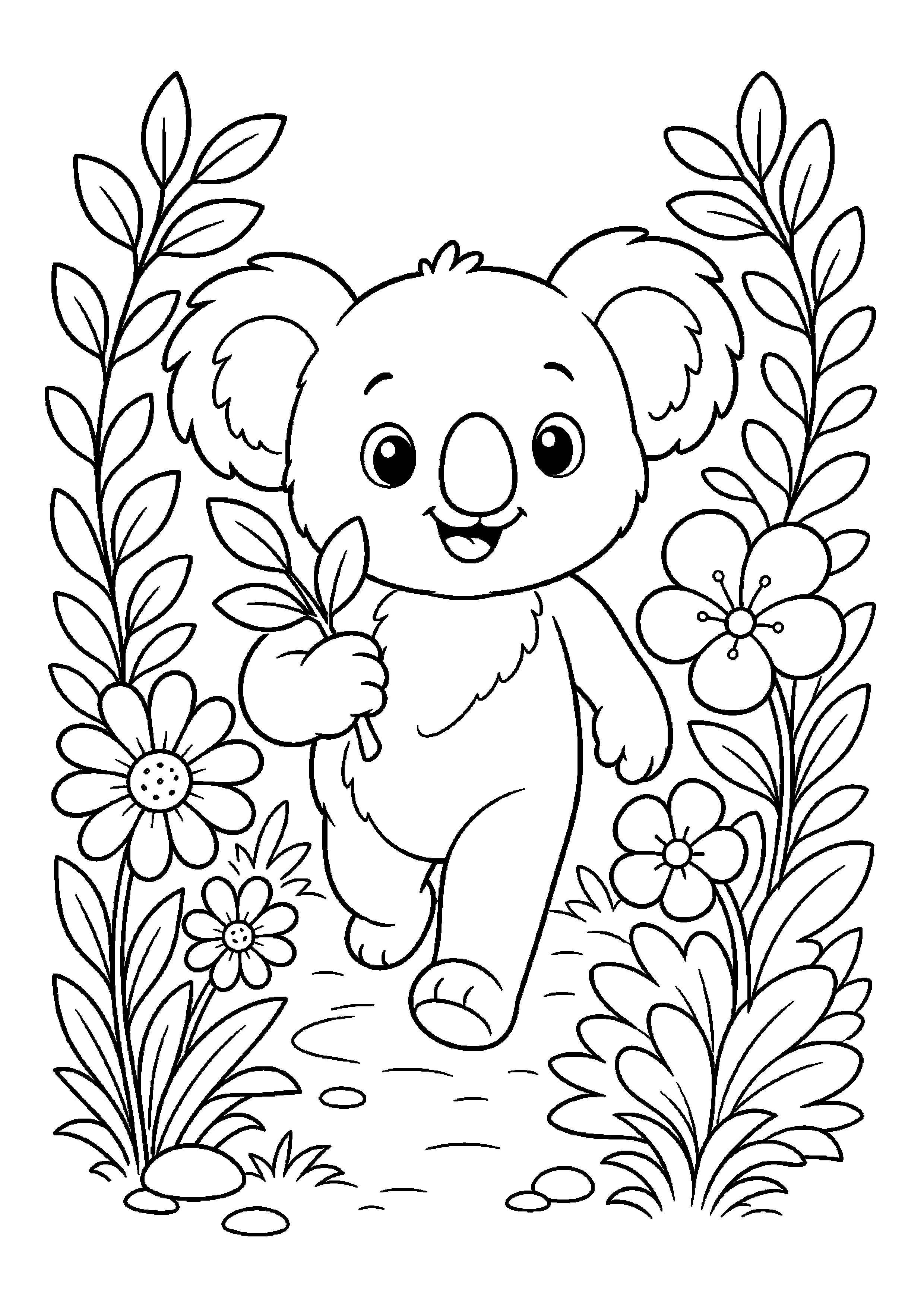 Koala wśród kwiatów