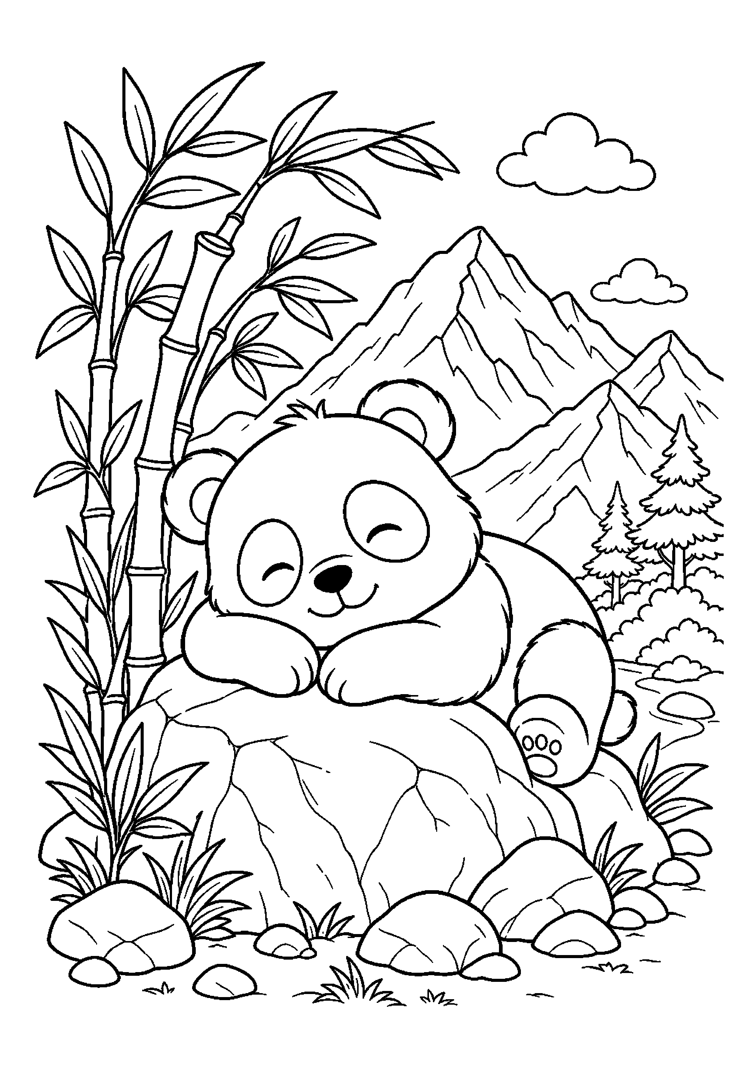 Panda w ciekawej scenerii